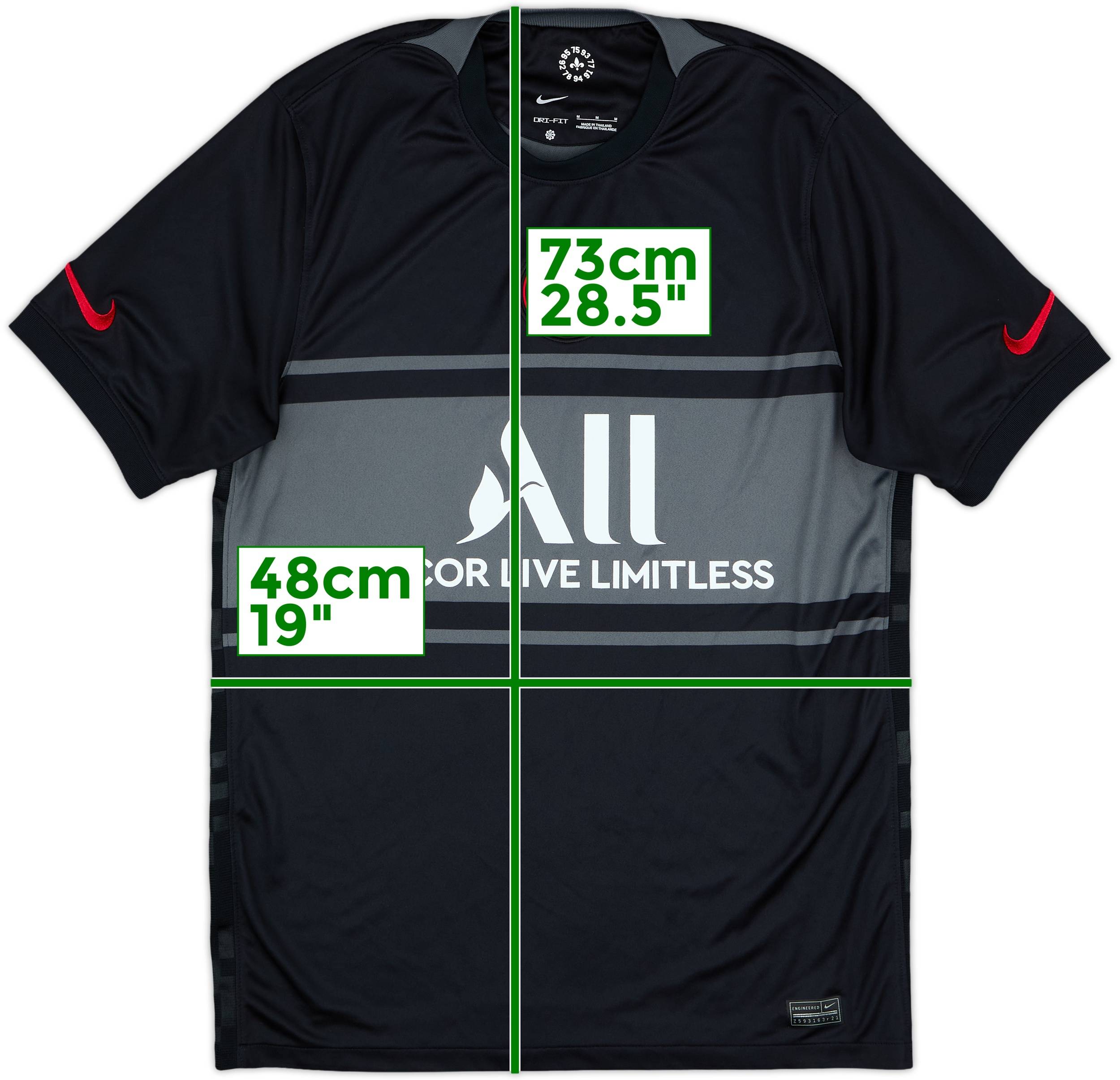 2021-22 Paris Saint-Germain Third Shirt - 9/10 - (M)