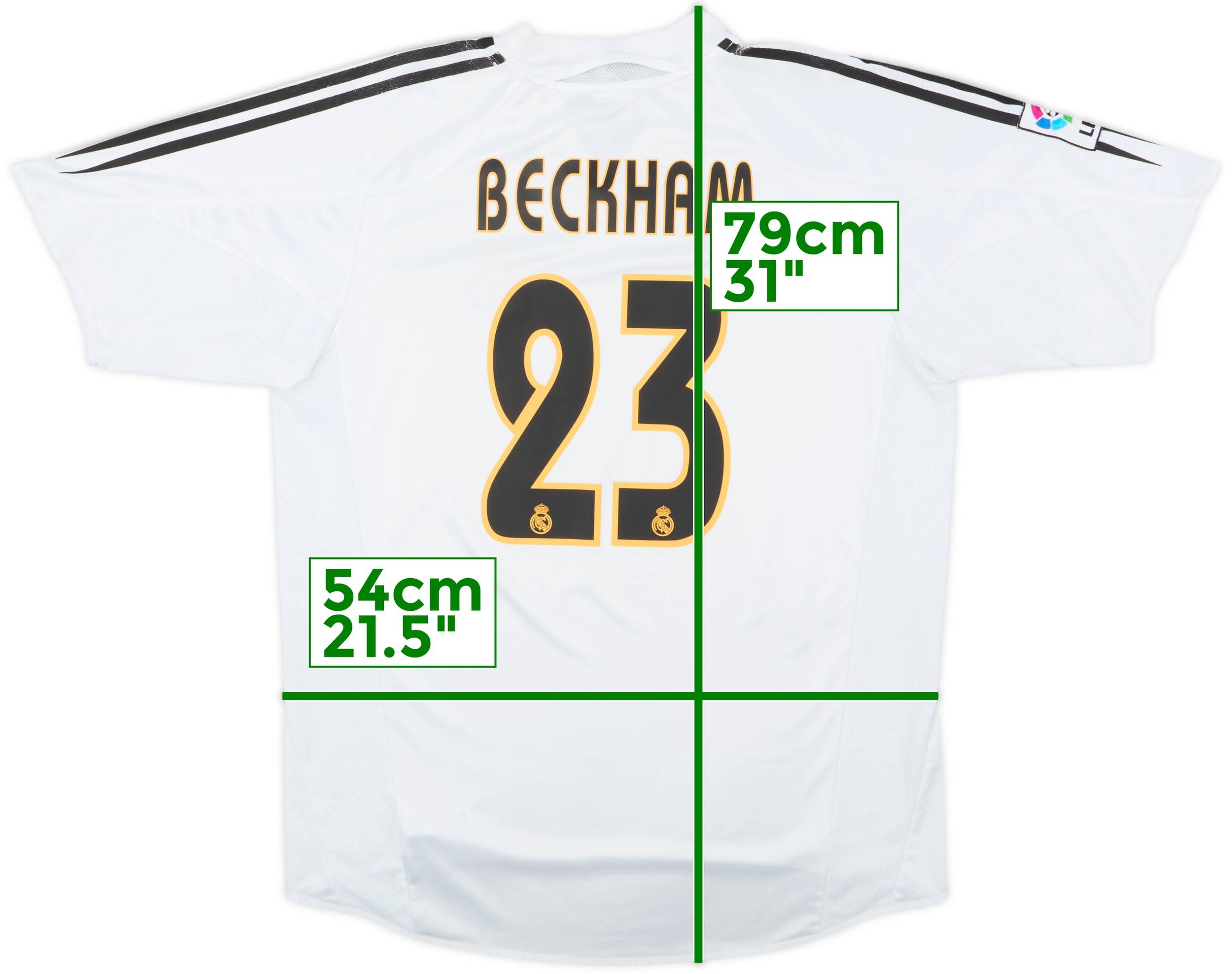 レアル・マドリード BECKHAM 23番 シャツ 2004-05 Real Madrid Home Shirt Beckham #23 - 7/10 - (L)