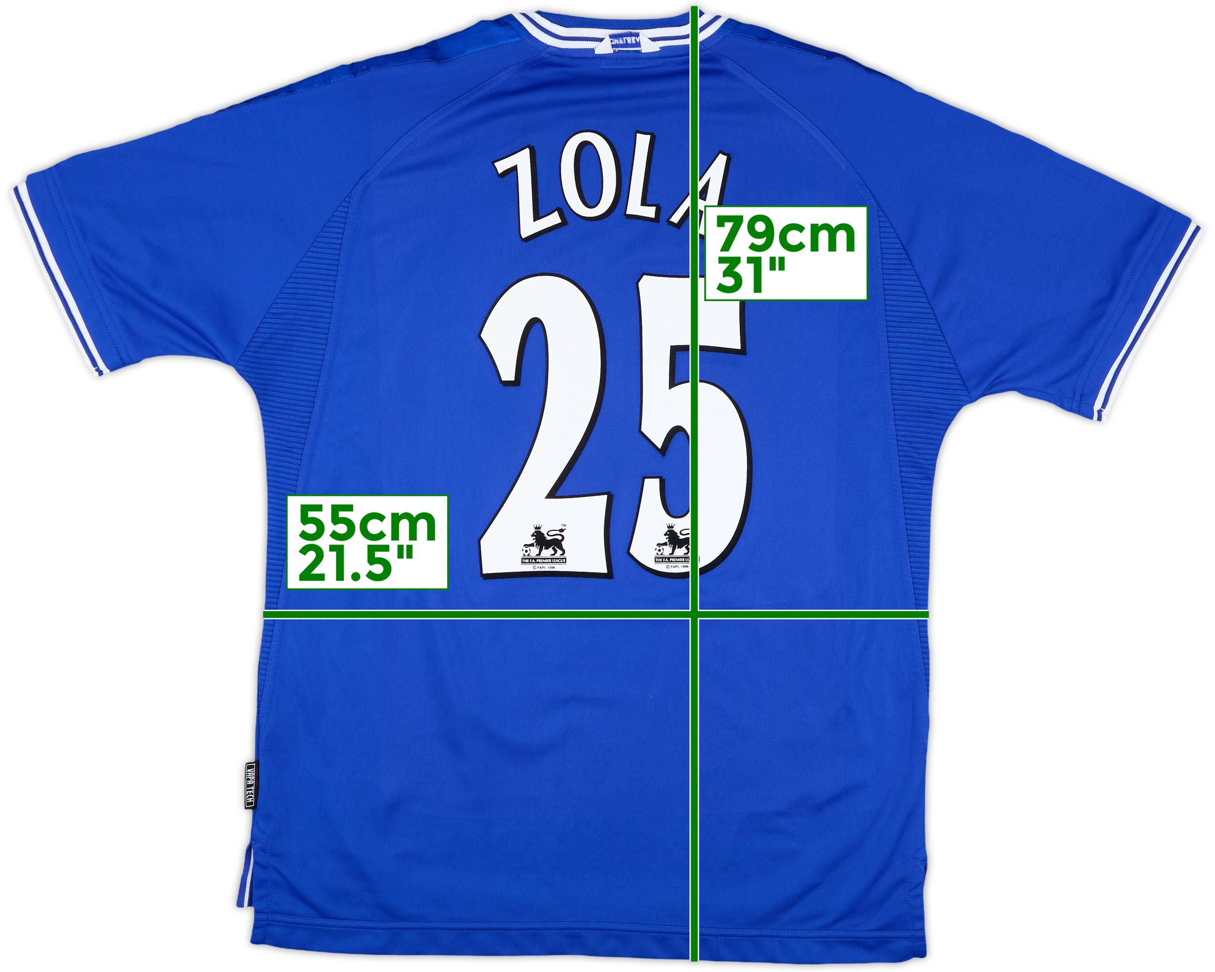 1999-01 Chelsea Home Shirt Zola #25 - 9/10 - (L)