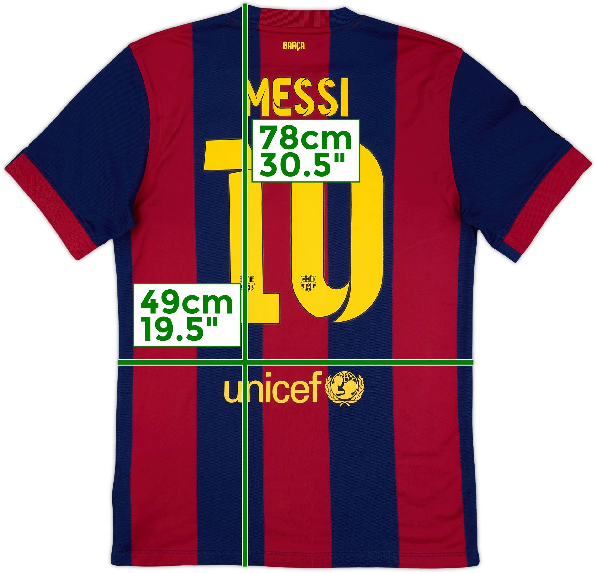 2014-15 Barcelona Home Shirt Messi #10 - 8/10 - (M)