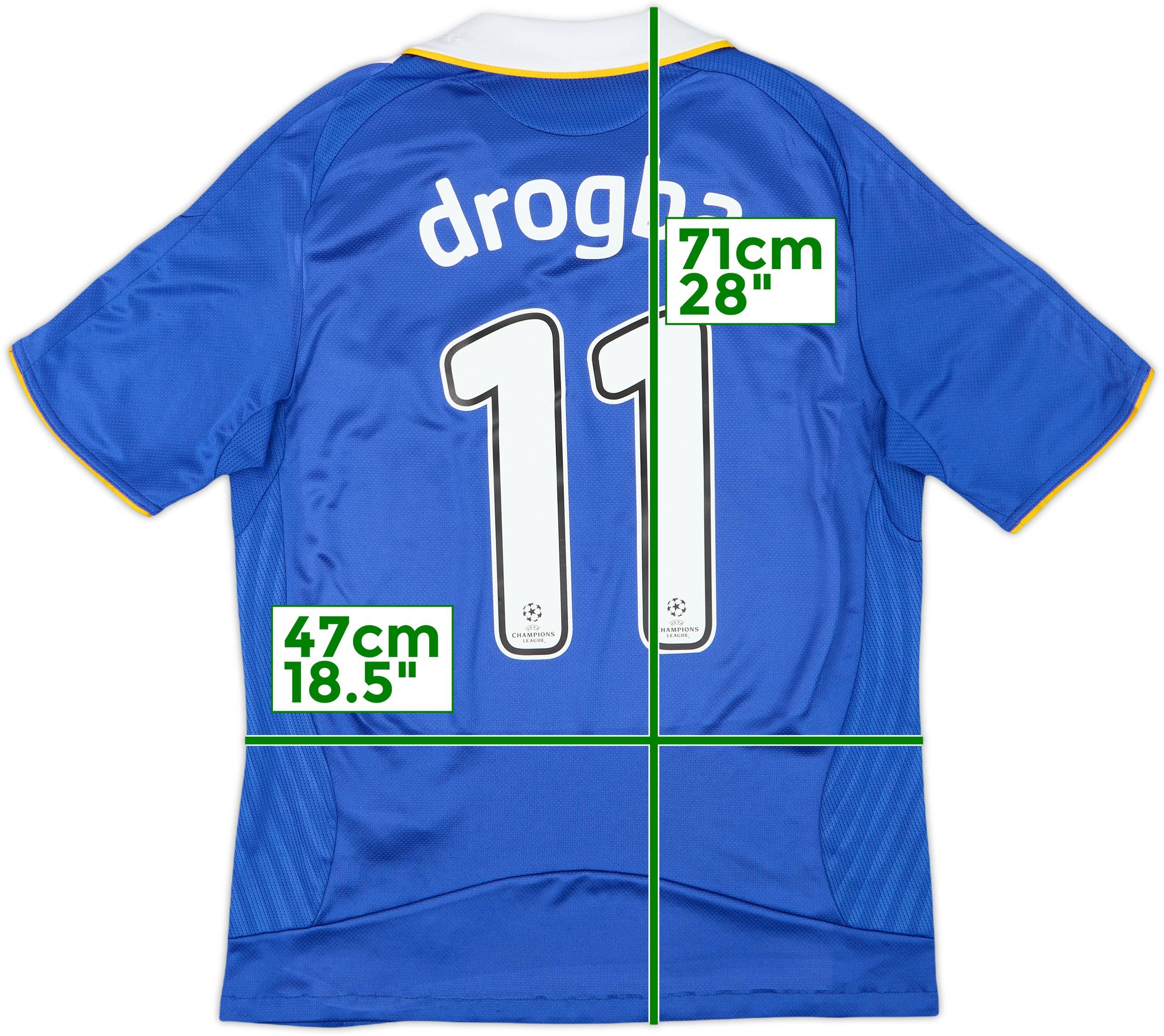 Chelsea FC 08-09 adidas ドログバ 11番 シャツ 2008-09 Chelsea Home Shirt Drogba #11 - 7/10 - (S)