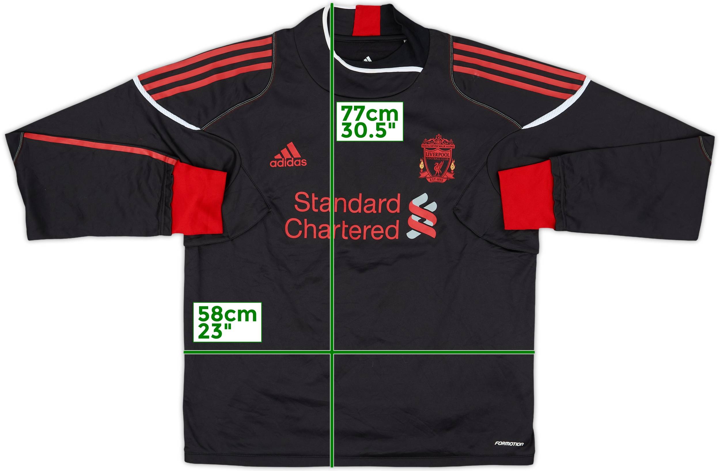2010-11 Liverpool adidas Formotion Sweat Top - 8/10 - (L/XL)