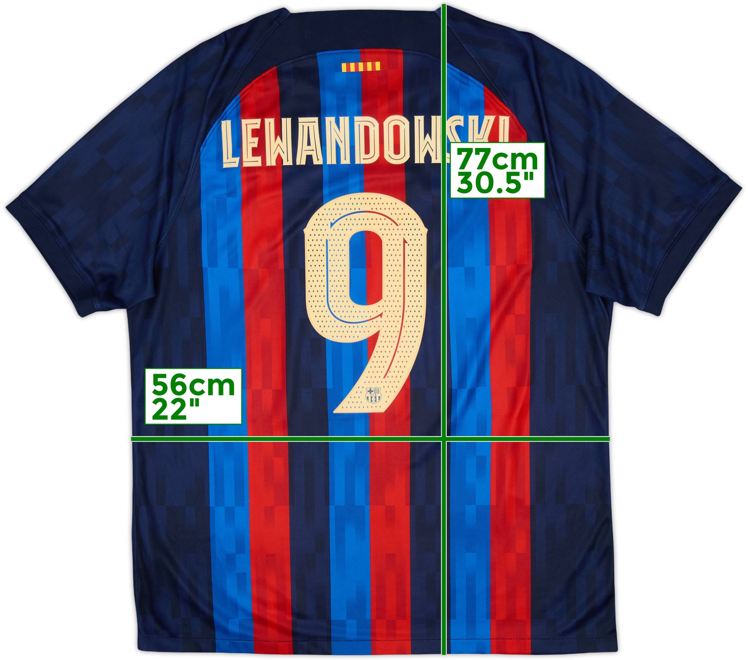 2022-23 Barcelona Home Shirt Lewandowski #9 - 8/10 - (XL)