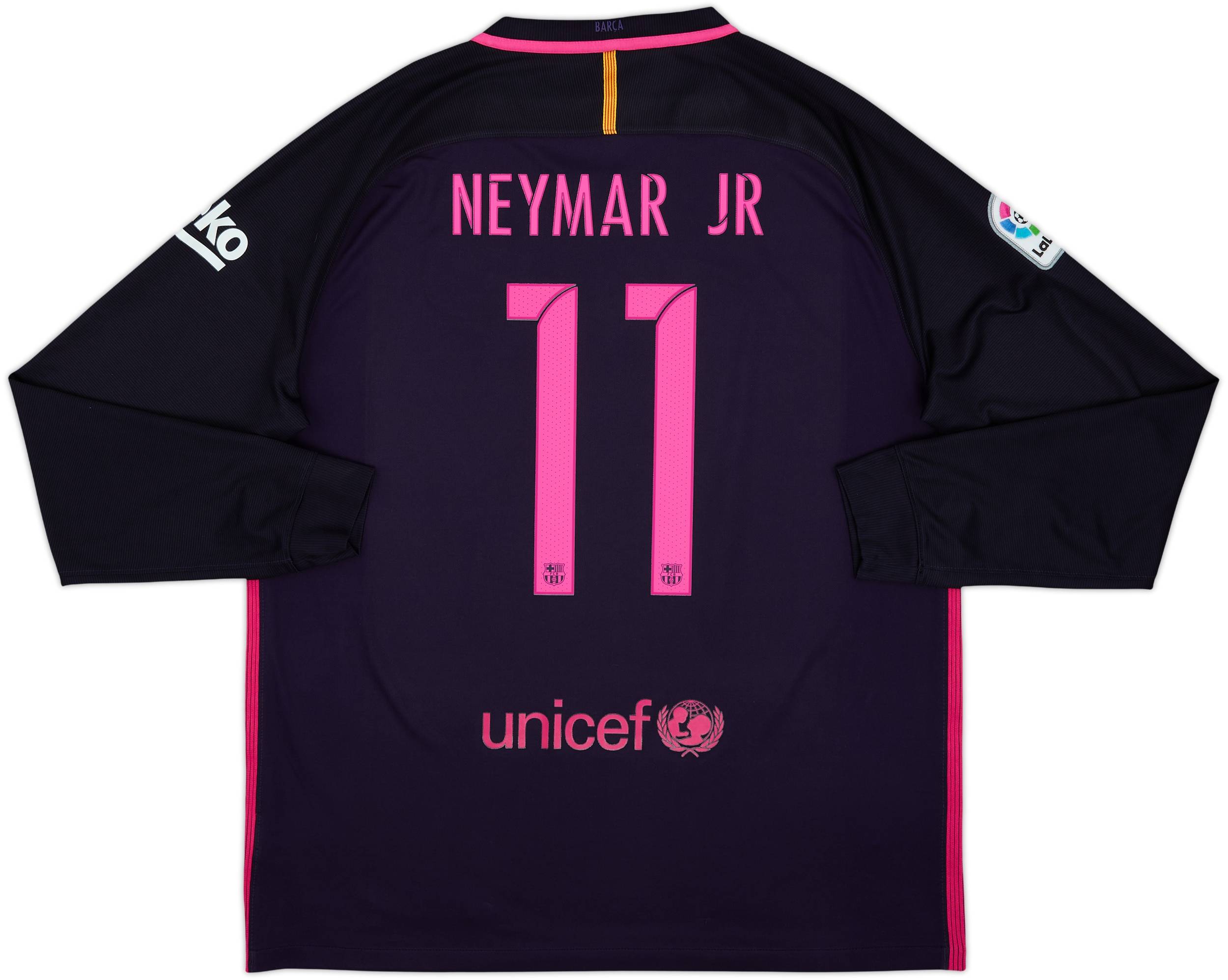 2016-17 Barcelona Away L/S Shirt Neymar Jr #11 - 8/10 - (XL)