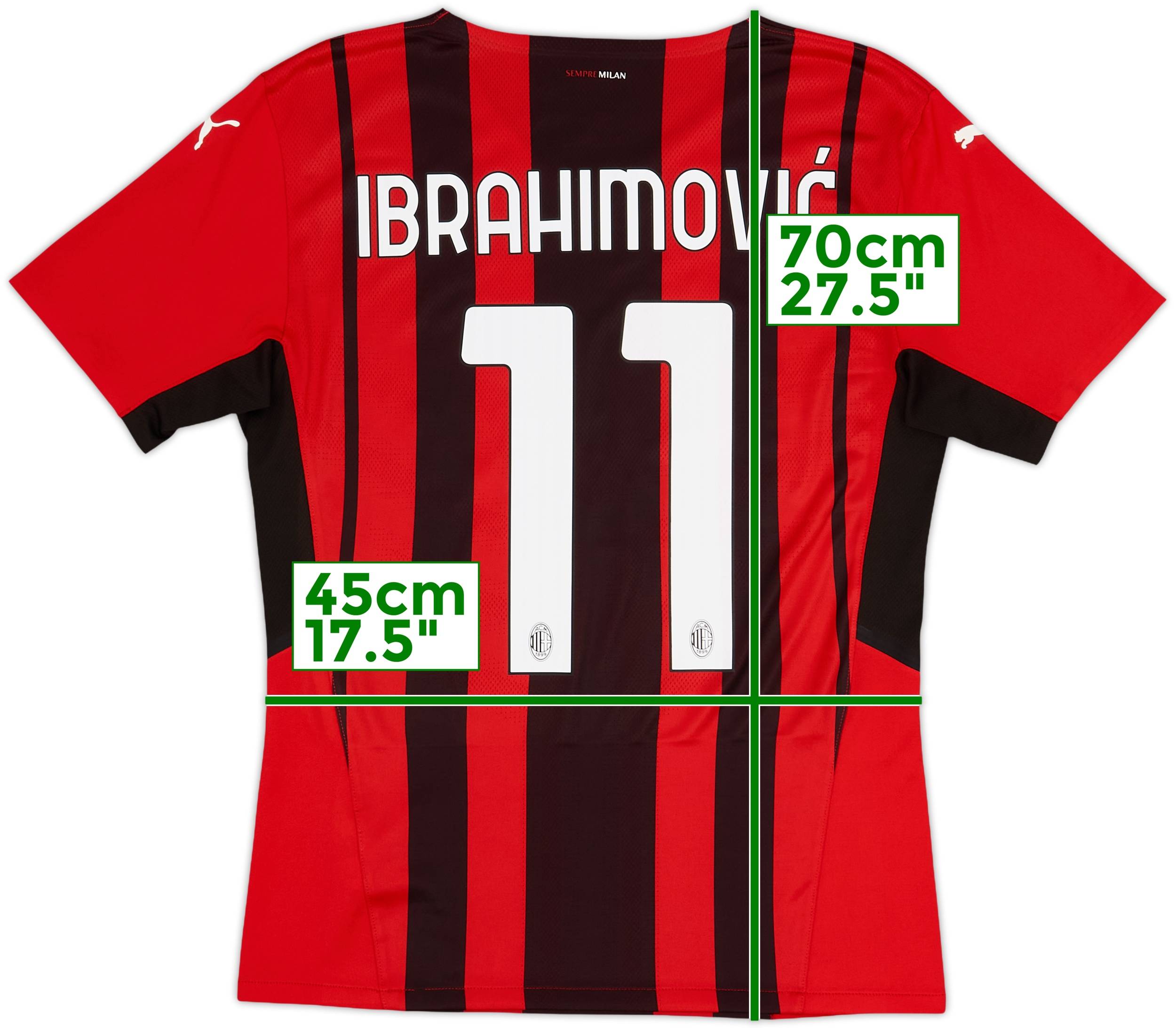 2021-22 AC Milan Home Shirt Ibrahimovic #11 - 10/10 - (Women's M)