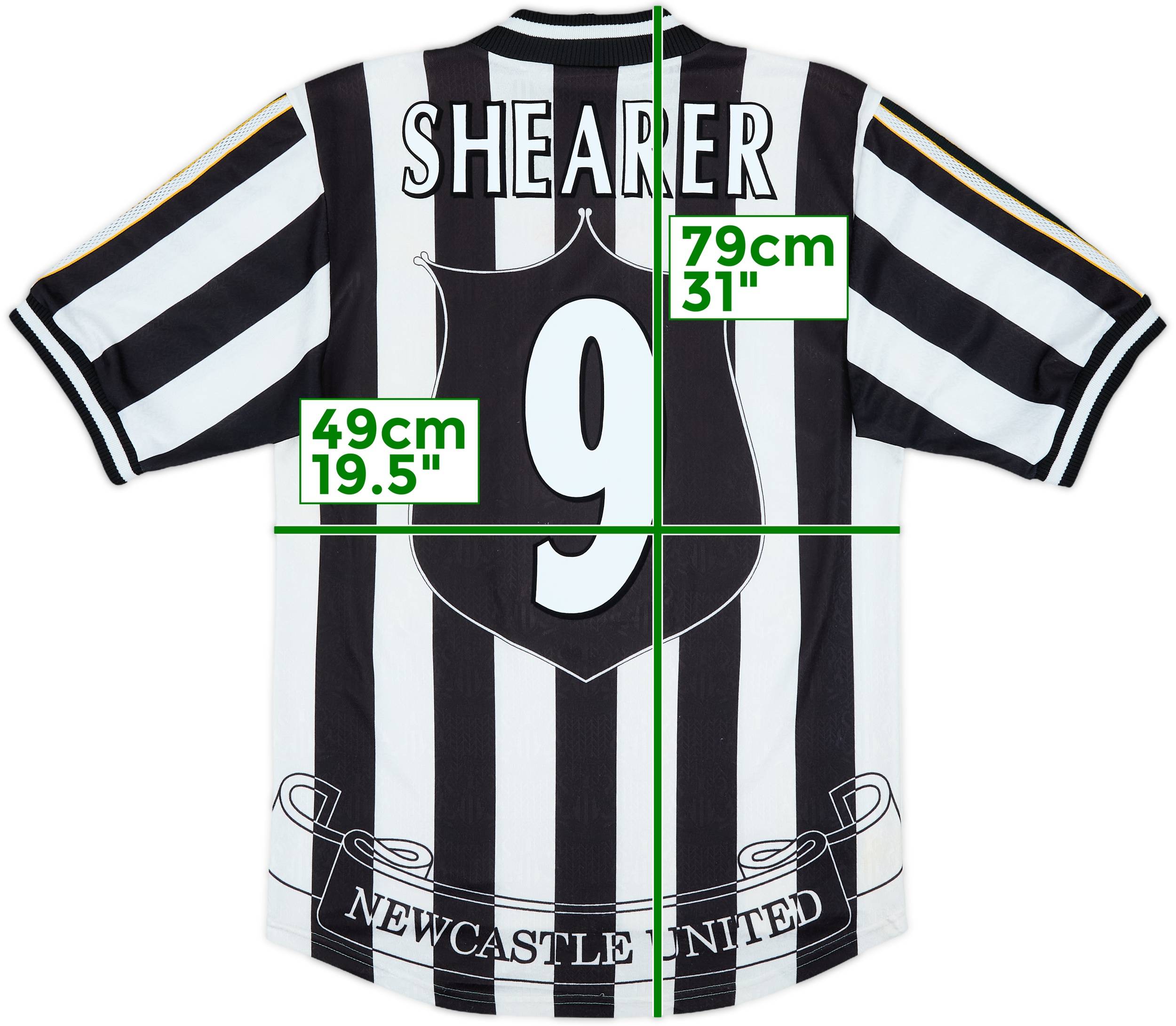 1997-99 Newcastle Home Shirt Shearer #9 - 8/10 - (S)