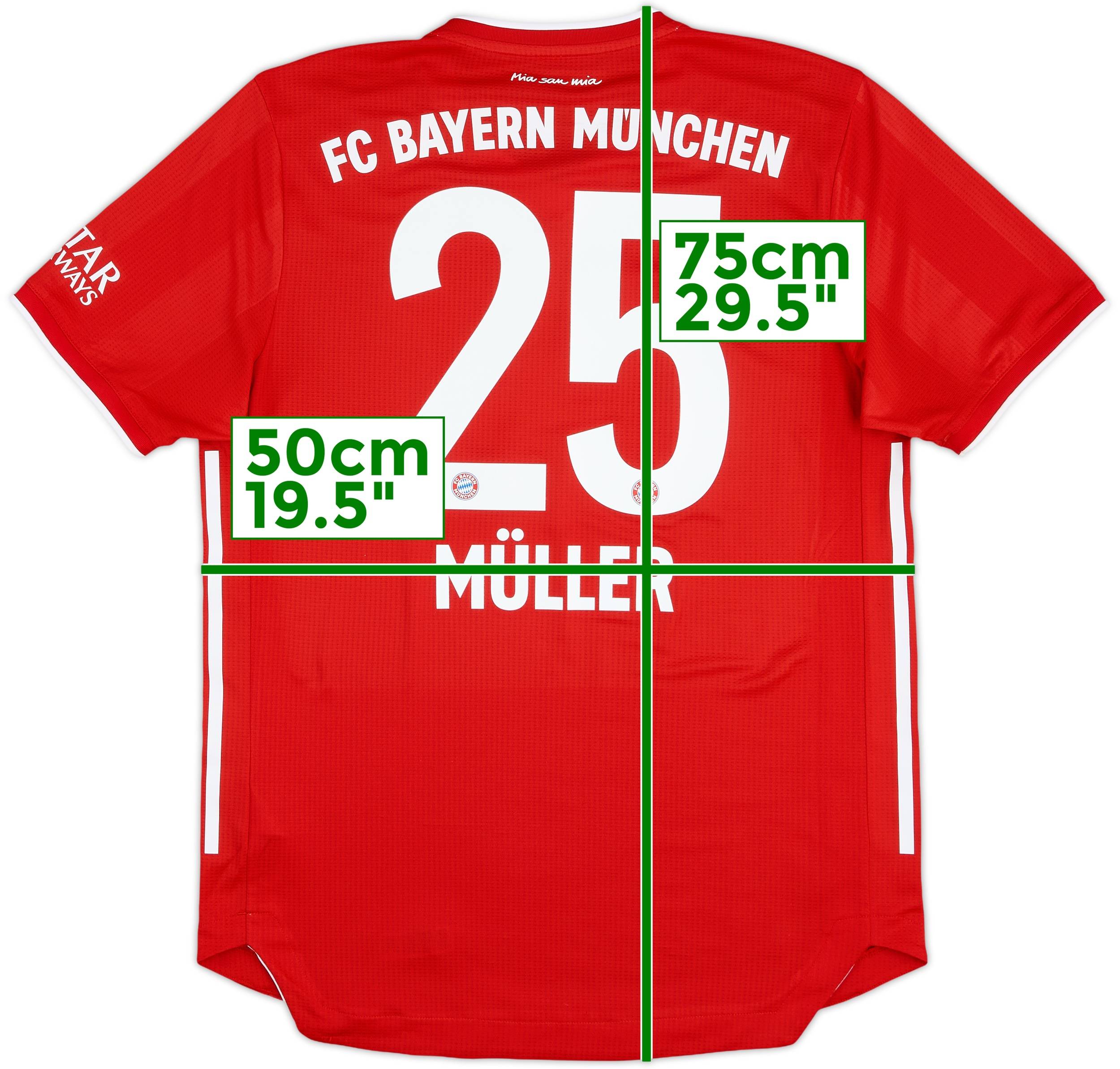 2020-21 Bayern Munich Authentic Home Shirt Muller #25 - 8/10 - (M)