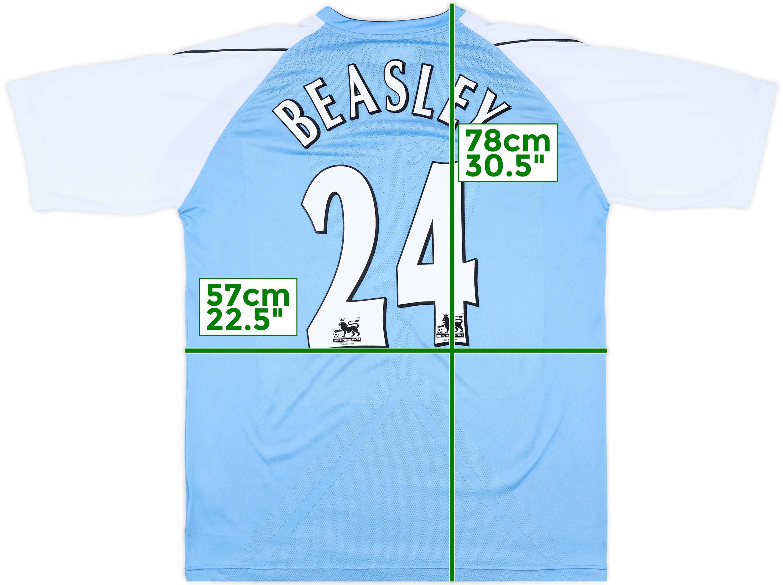 2006-07 Manchester City Home Shirt Beasley #24 - 8/10 - (XL)