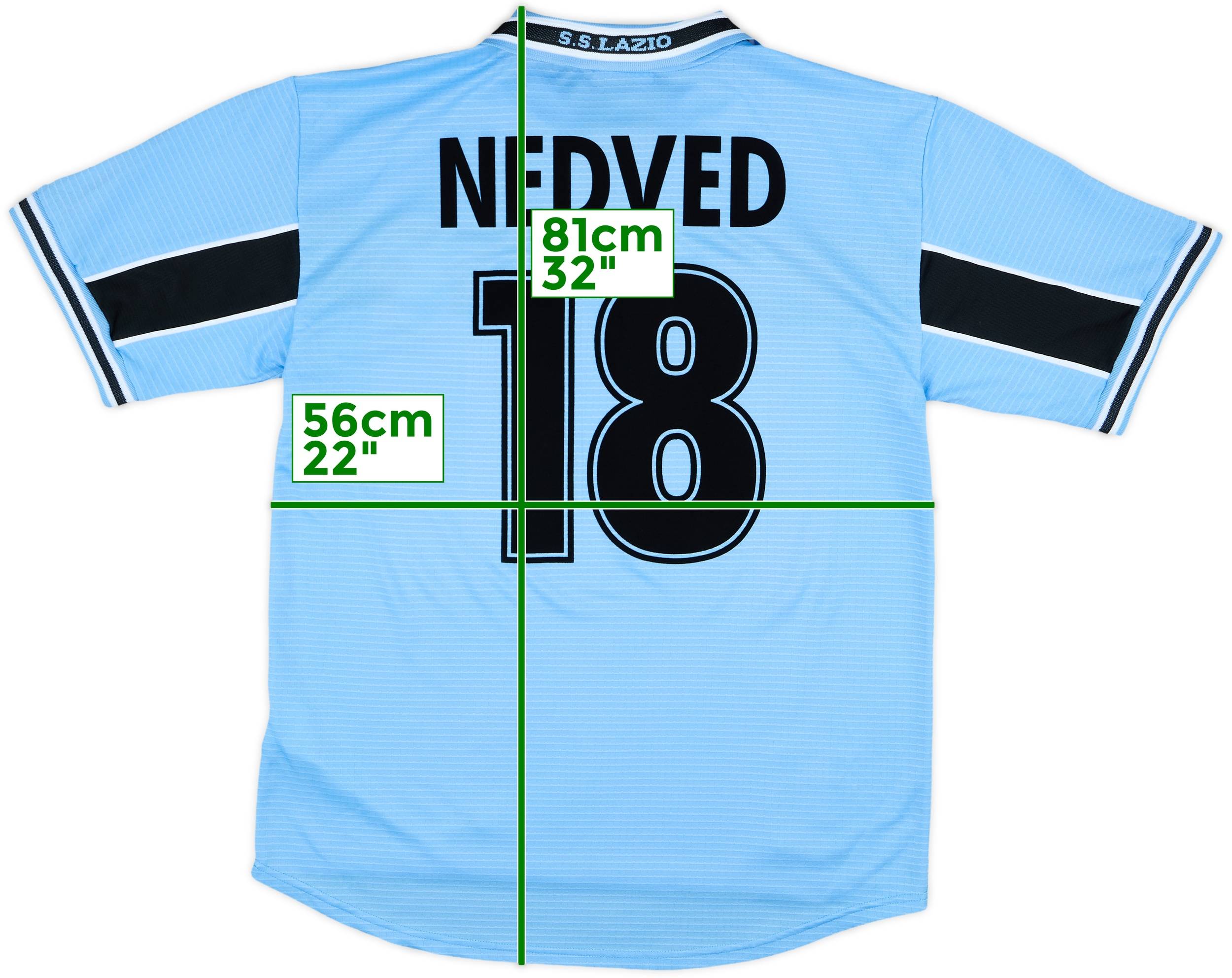 1998-00 Lazio Home Shirt Nedved #18 - 8/10 - (L)