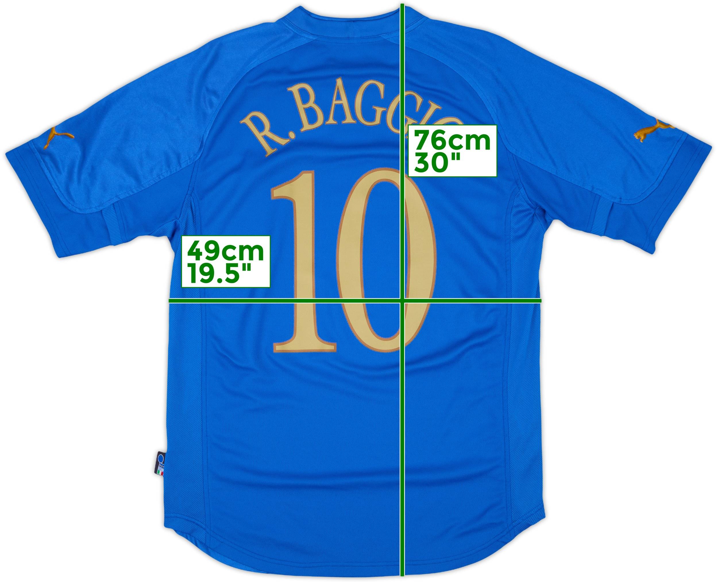 2004-06 Italy Home Shirt R.Baggio #10 - 8/10 - (M)