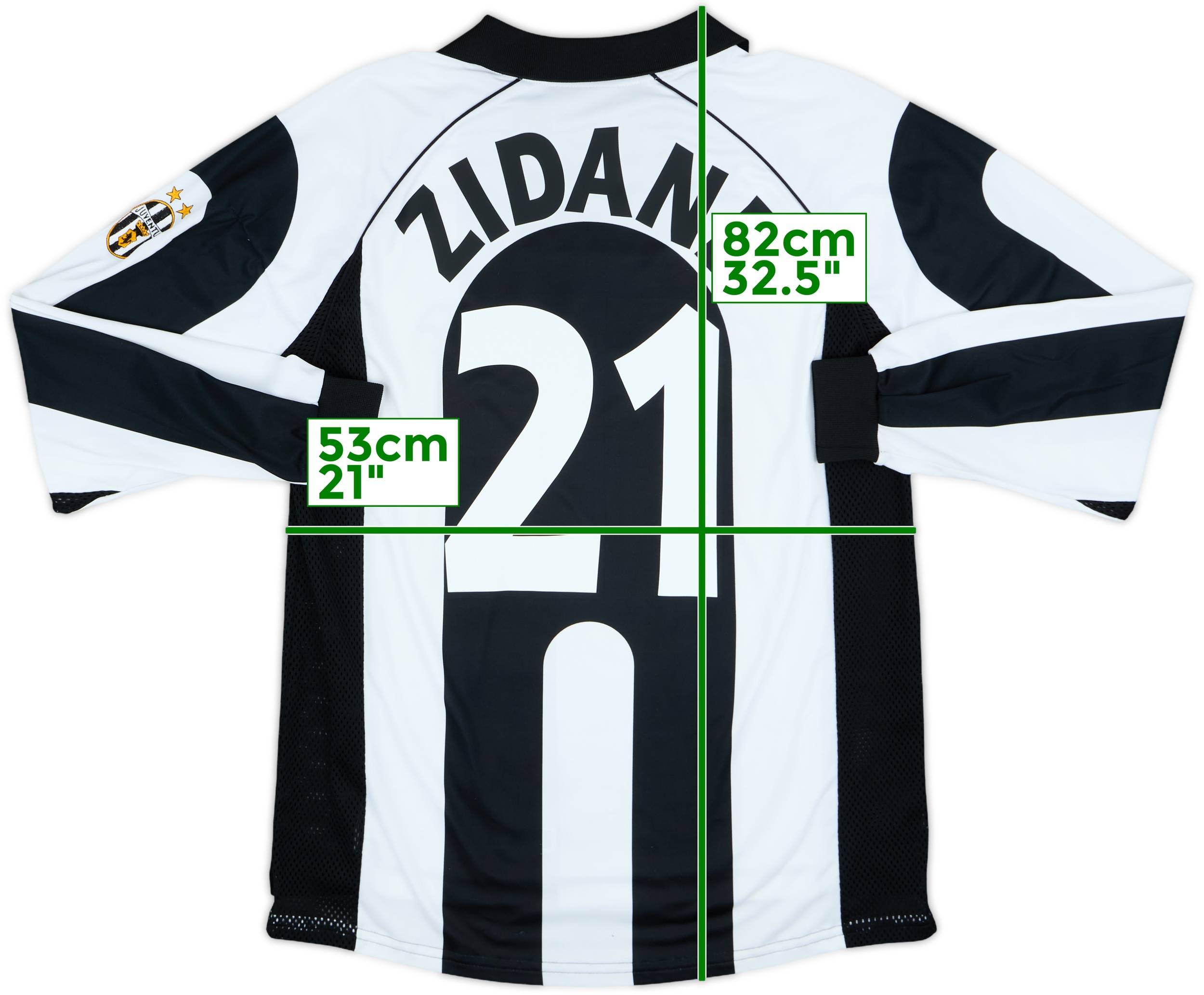 1997-98 Juventus Centenary Home L/S Shirt Zidane #21 - 8/10 - (L)