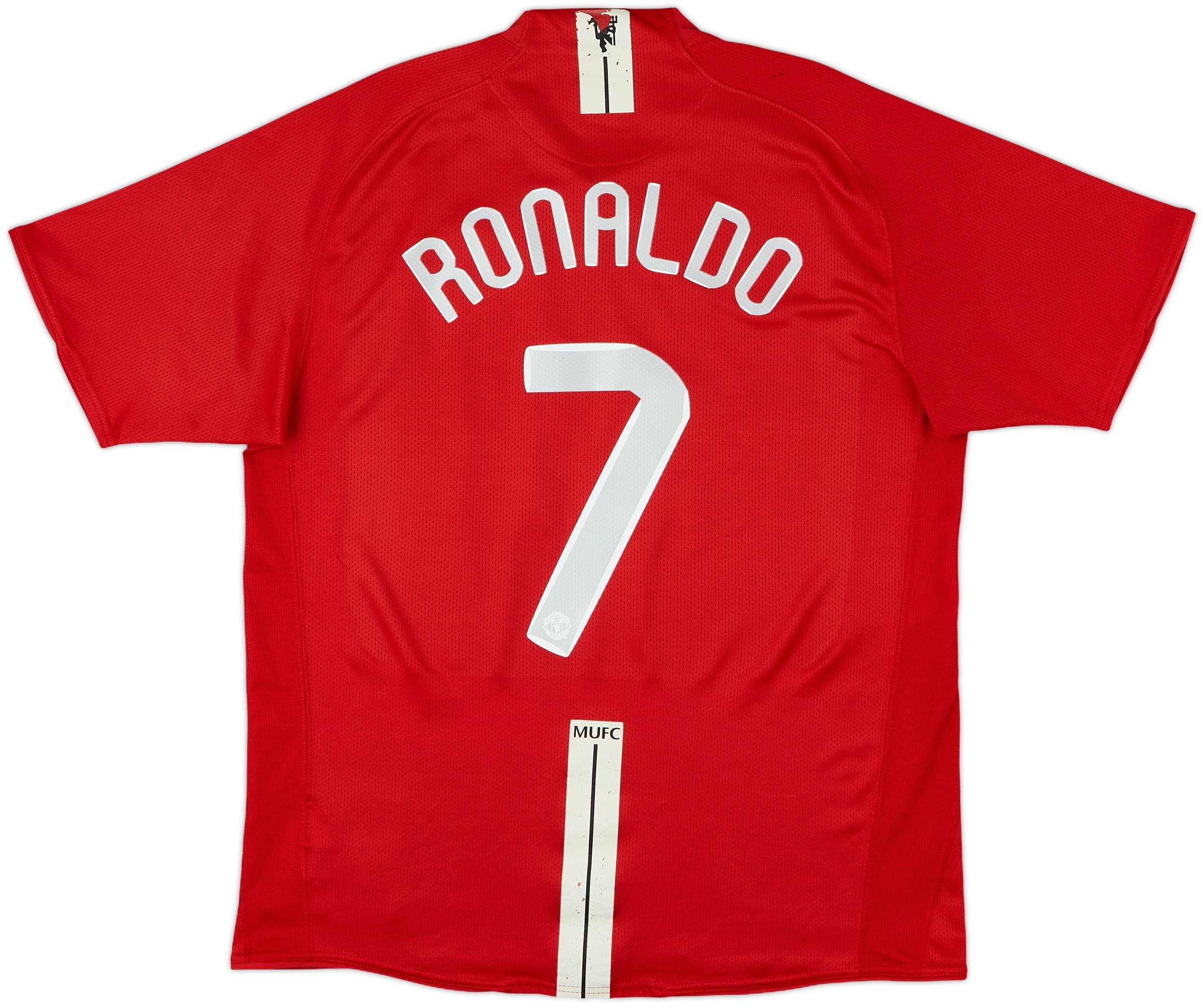 【正規品07-09 Manchester U C.Ronaldo #7】 2007-09 Manchester United Home Shirt Ronaldo #7 - 6/10 - (L)