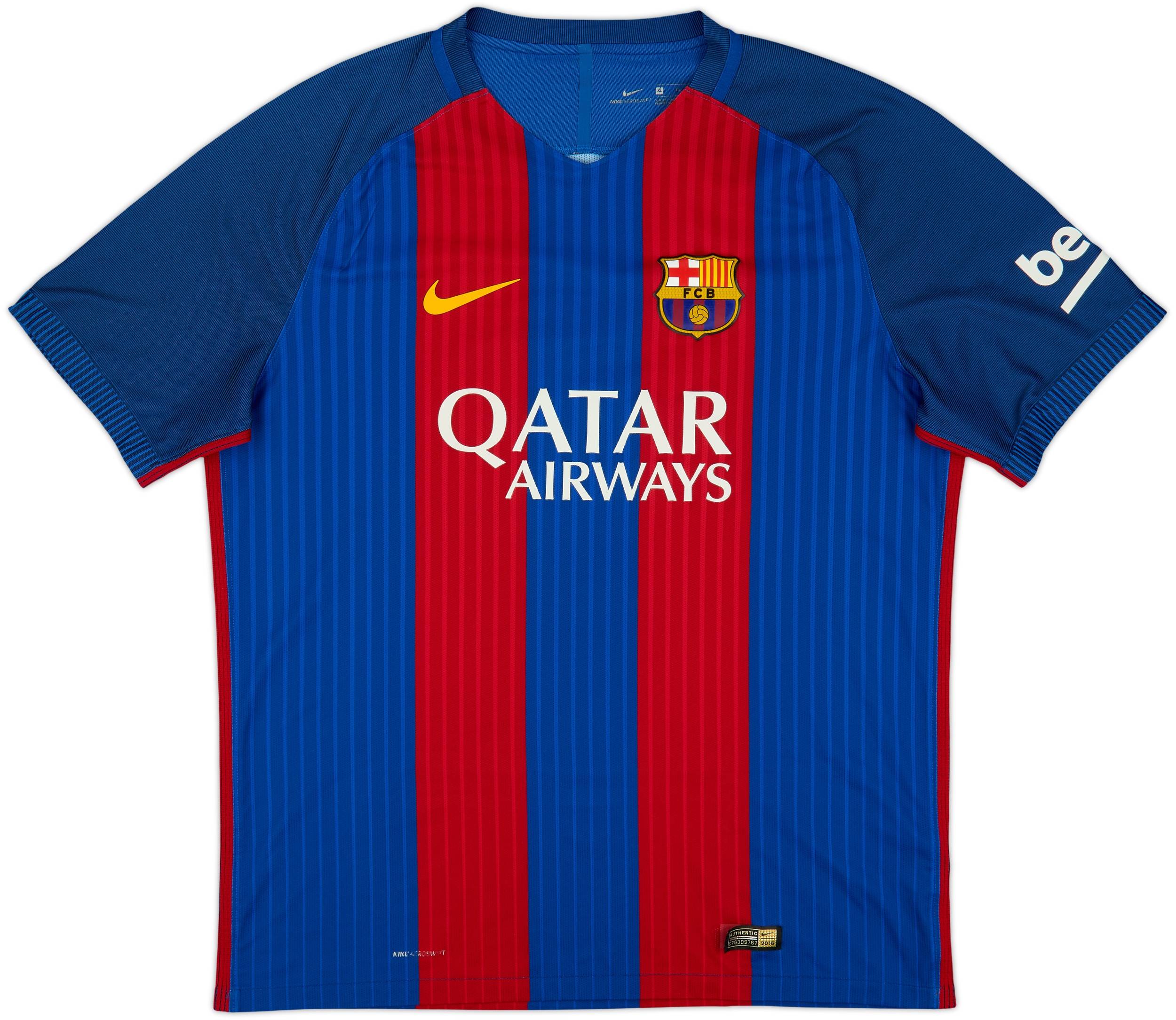 2016-17 Barcelona Authentic Home Shirt Sergio #5 - 6/10 - (XL)