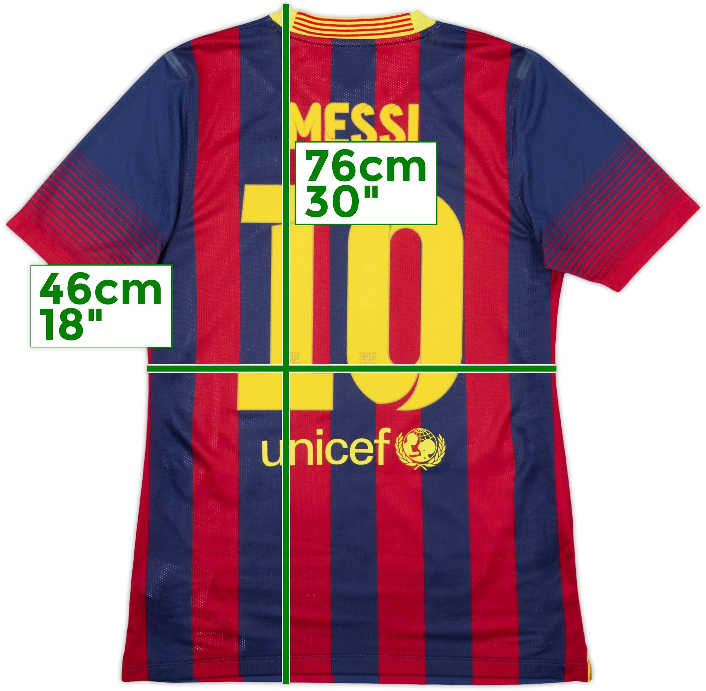 2013-14 Barcelona Authentic Home Shirt Messi #10 - 8/10 - (M)