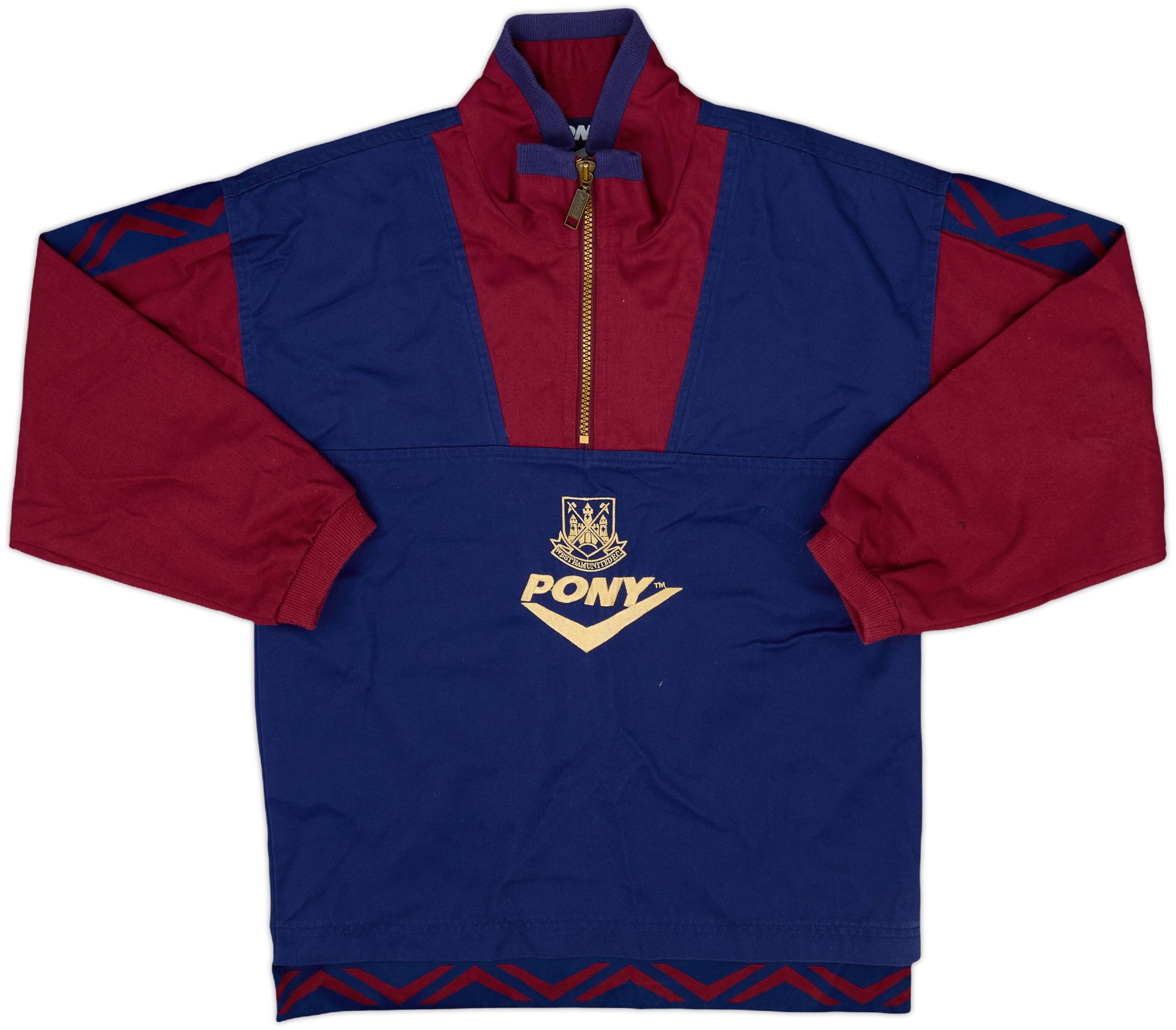 1993-95 West Ham Pony 1/4 Zip Drill Top - 10/10 - (L.Boys)