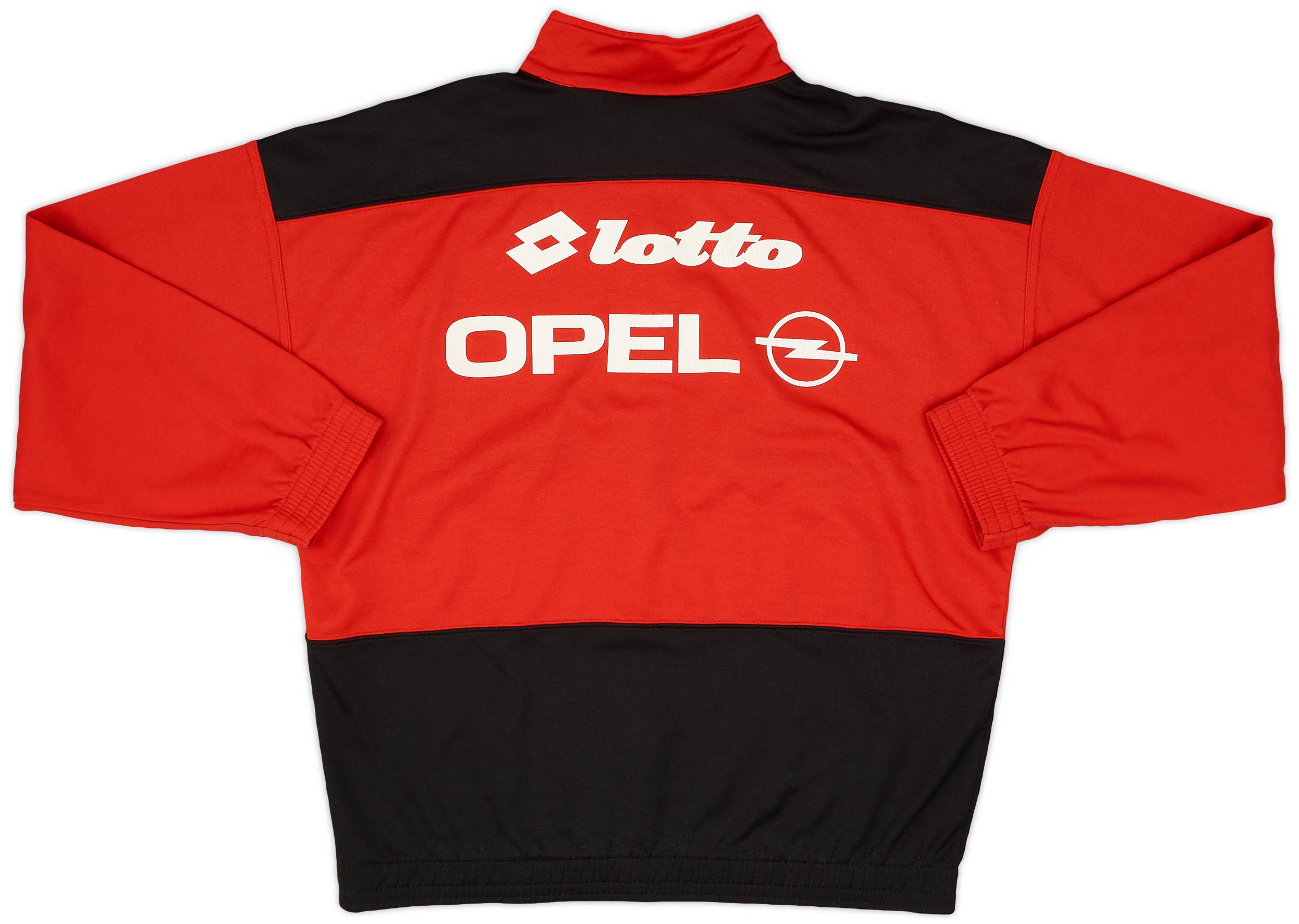 ACミラン　OPEL期　Milan A.C. Lotto 長袖ジャージ 赤黒 1994-95 AC Milan Lotto 1/4 Zip Track Jacket - 8/10 - (S)