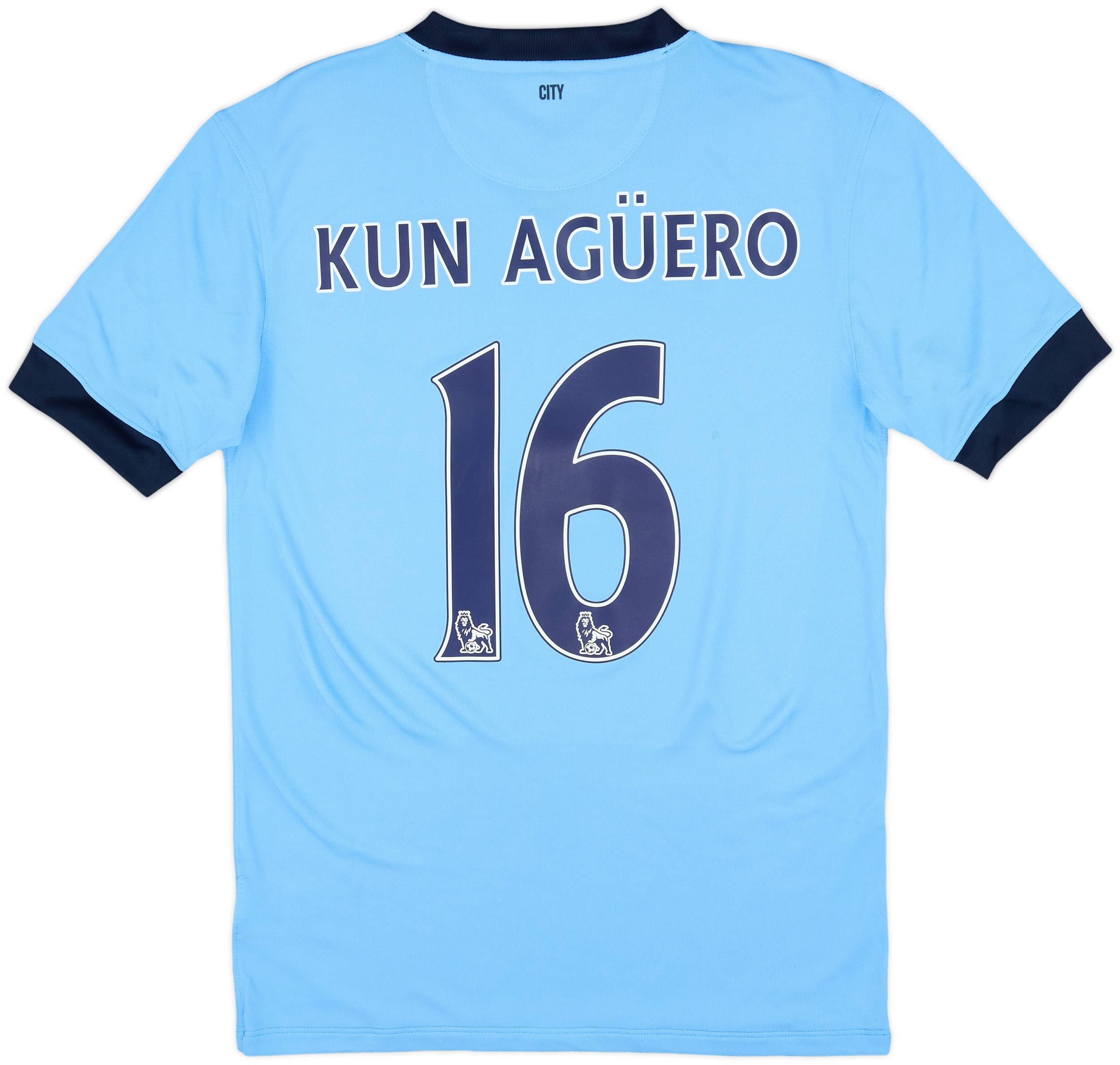 2014-15 Manchester City Home Shirt Kun Aguero #16 (S)