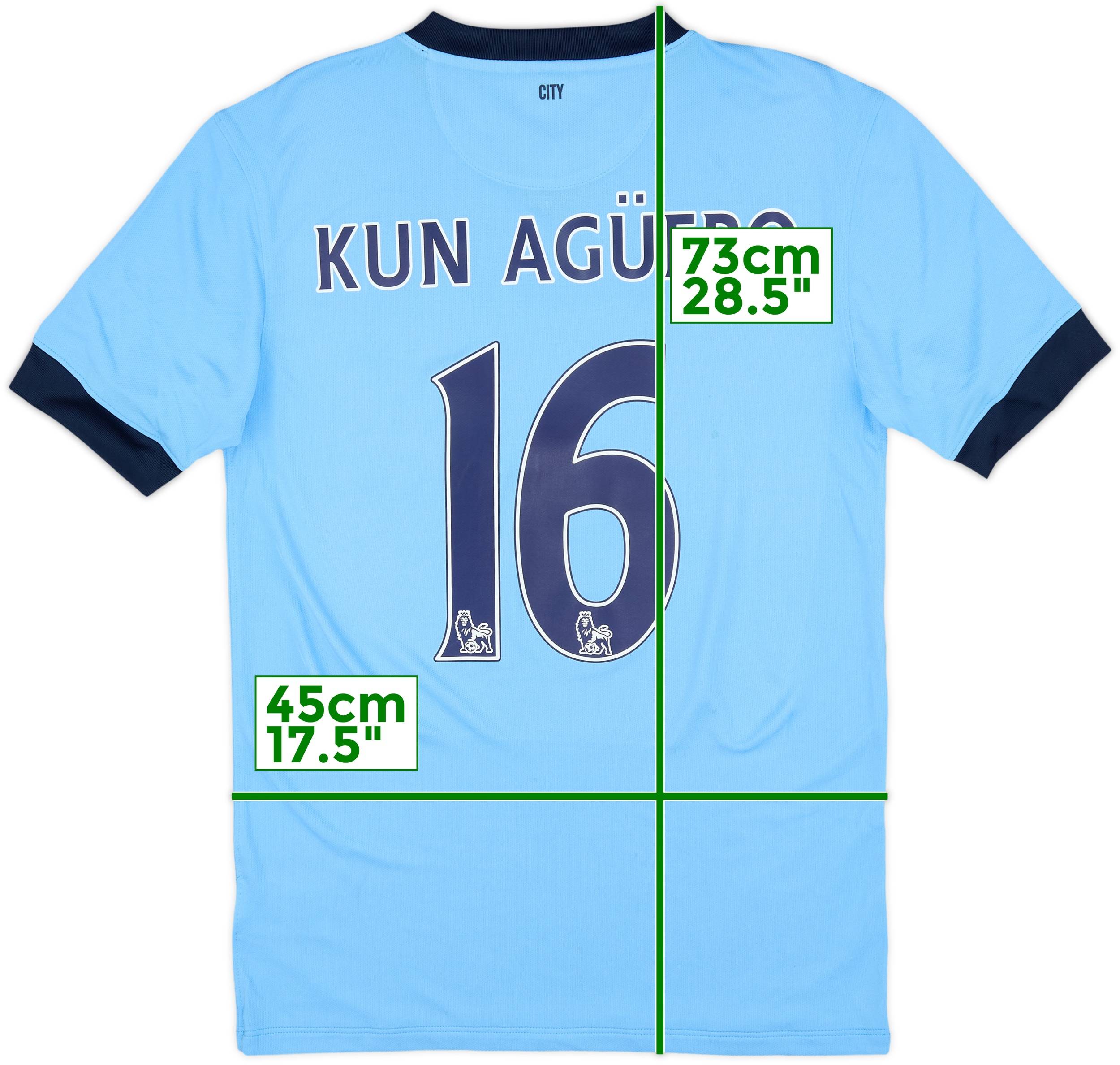 2014-15 Manchester City Home Shirt Kun Aguero #16 (S)