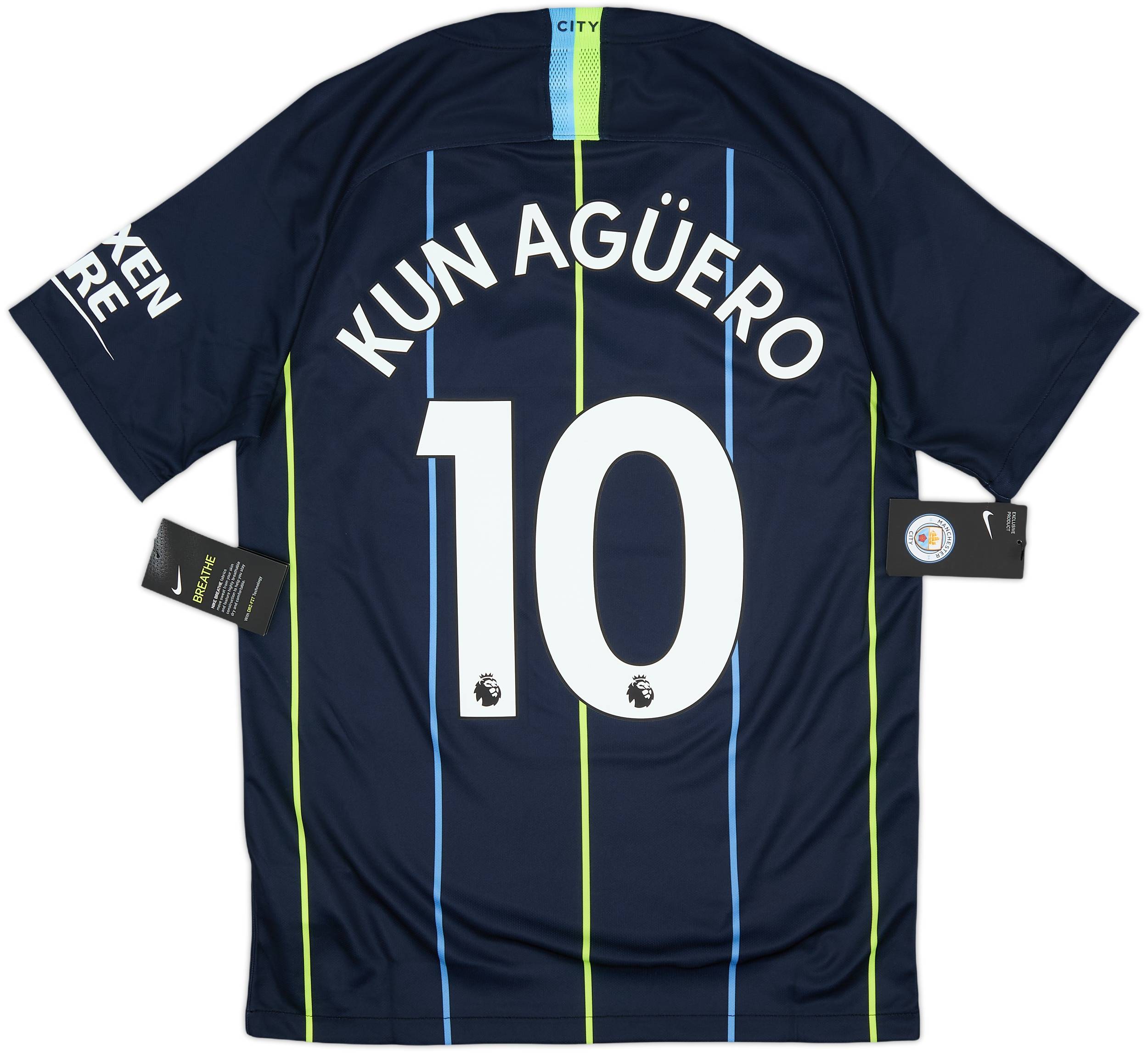 2018-19 Manchester City Away Shirt Kun Aguero #10 (S)