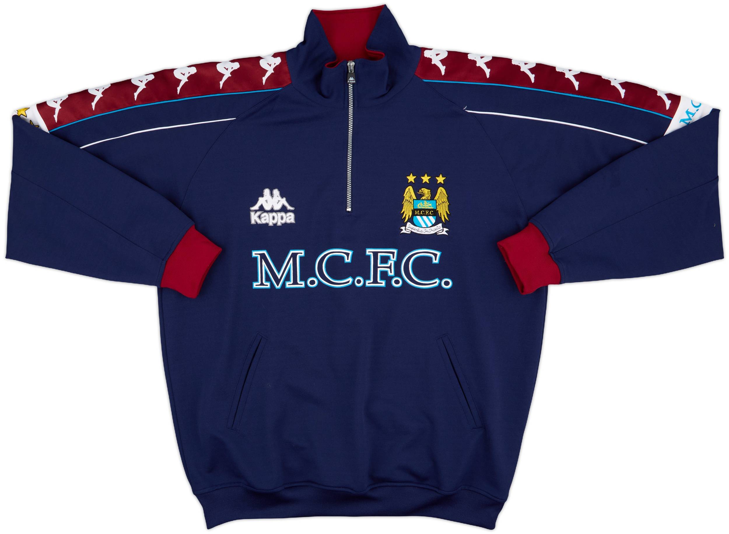 1997-99 Manchester City Kappa 1/4 Zip Drill Top - 9/10 - (XL)