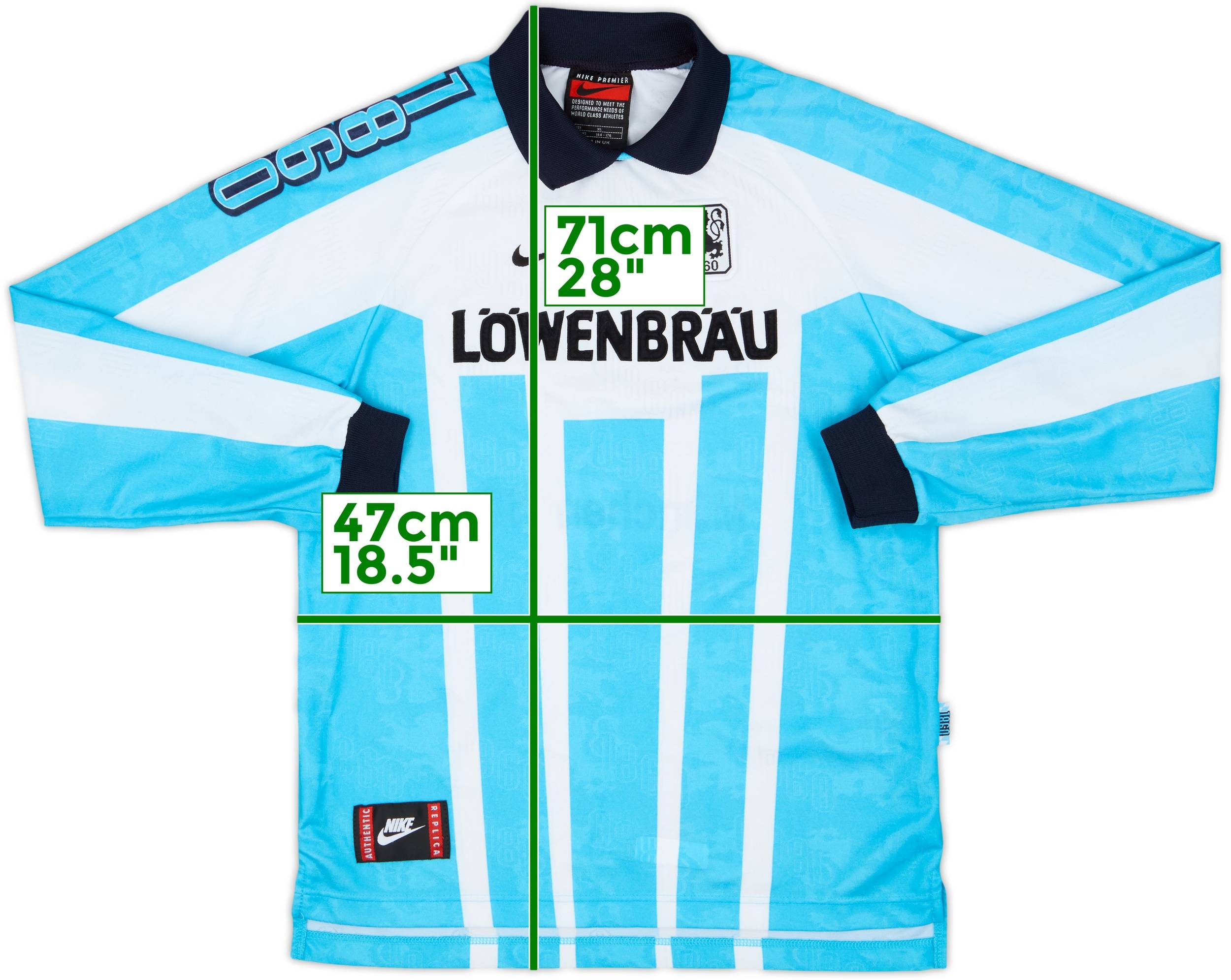 1996-97 1860 Munich Home L/S Shirt - 9/10 - (XL.Boys)