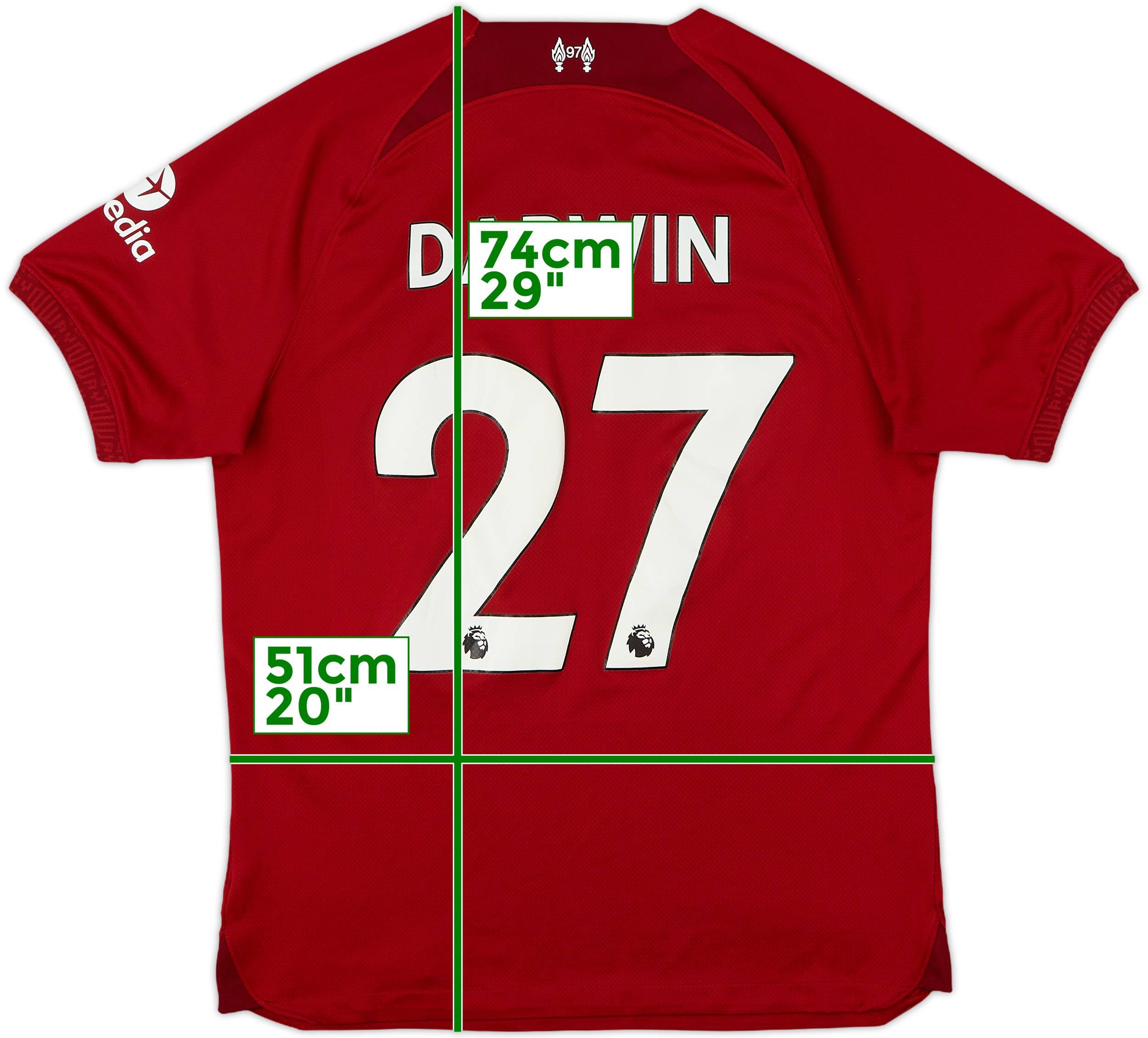 2022-23 Liverpool Home Shirt Darwin #27 - 8/10 - (M)