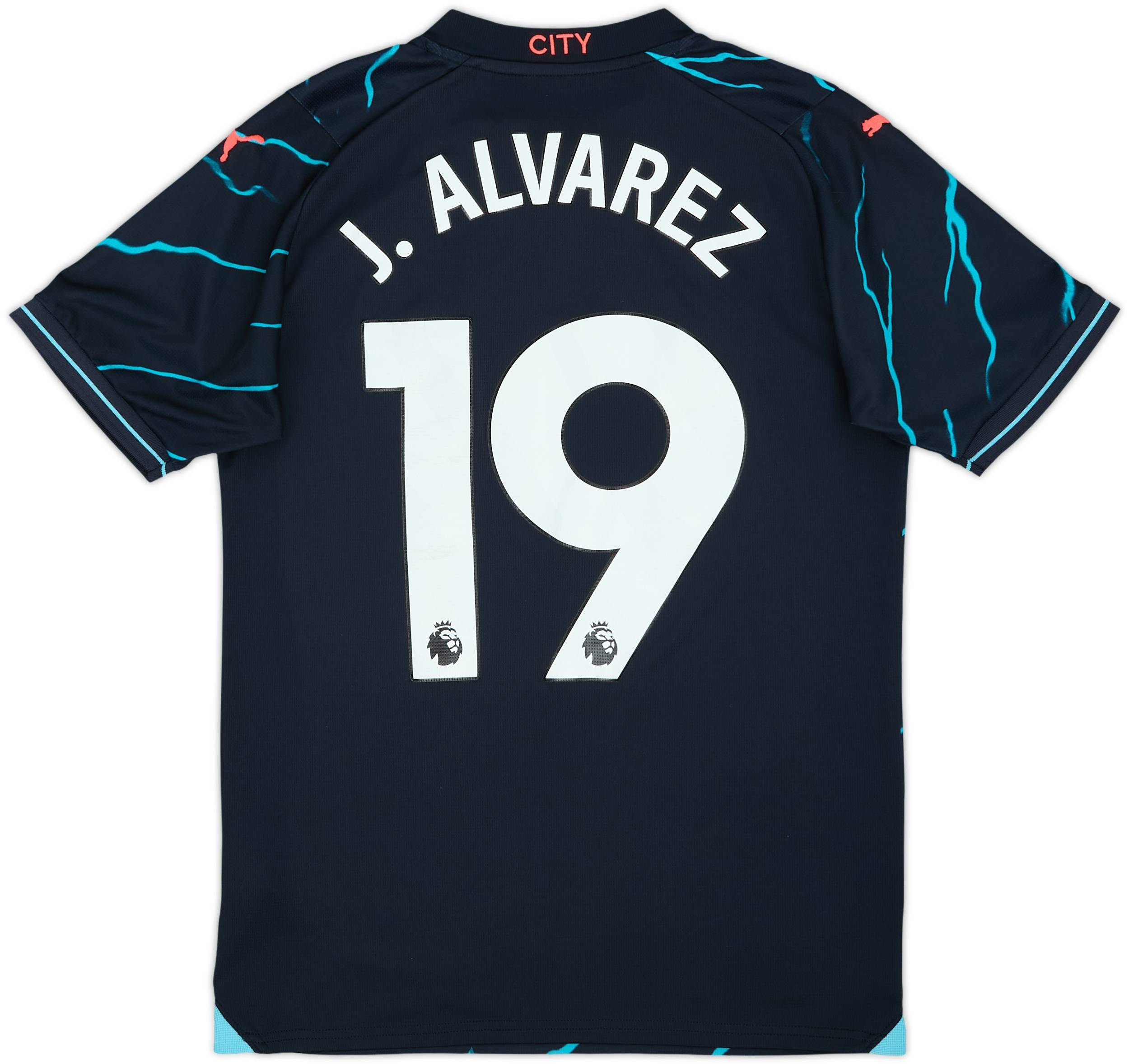 マンチェスター・シティ J.アルバレス 19番 シャツ 2023-24 Manchester City Third Shirt J. Alvarez #19 - 5/10 - (S)
