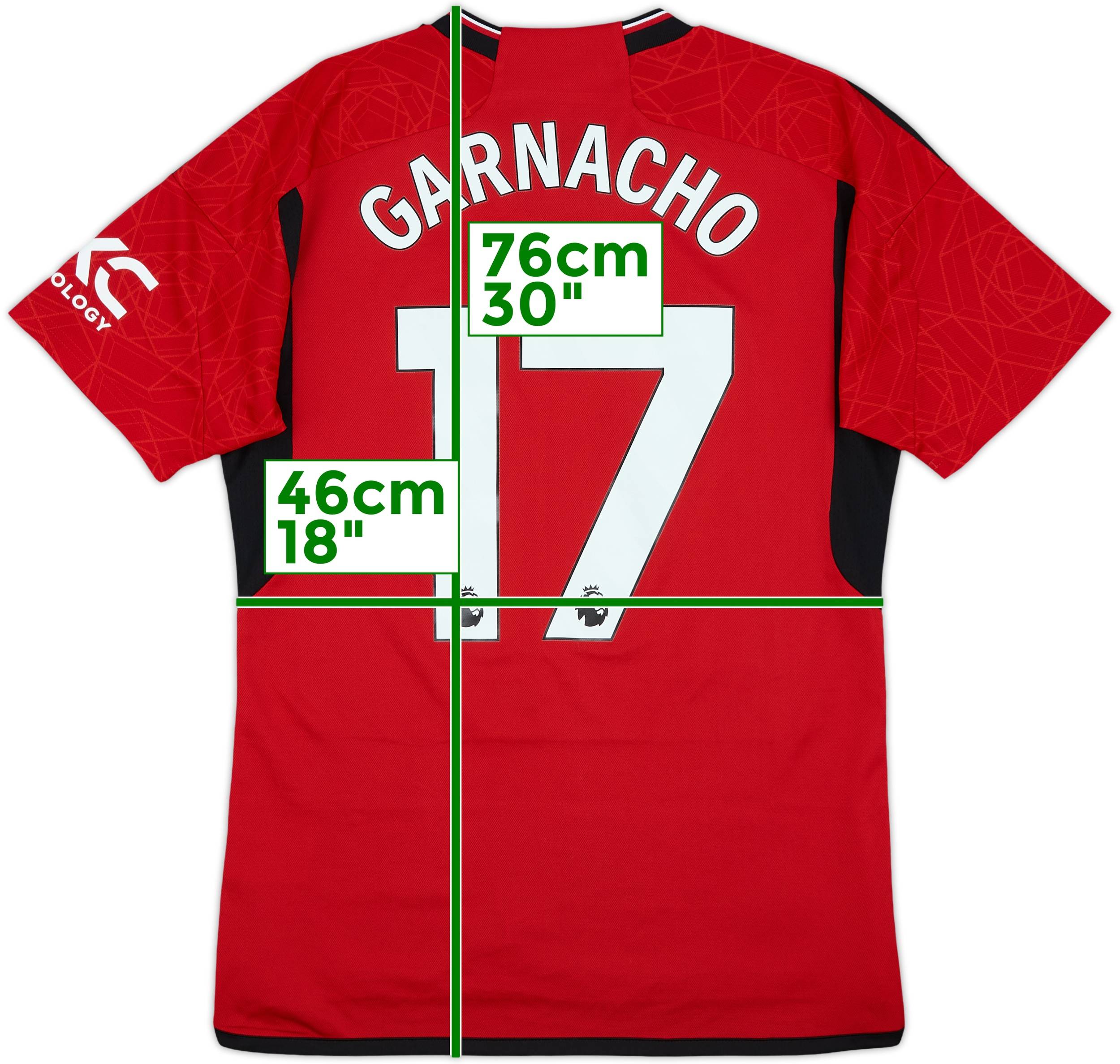 マンチェスター・ユナイテッド GARNACHO 17 シャツ 最終価格です！ 2023-24 Manchester United Home Shirt Garnacho #17 - 9/10 - (M)