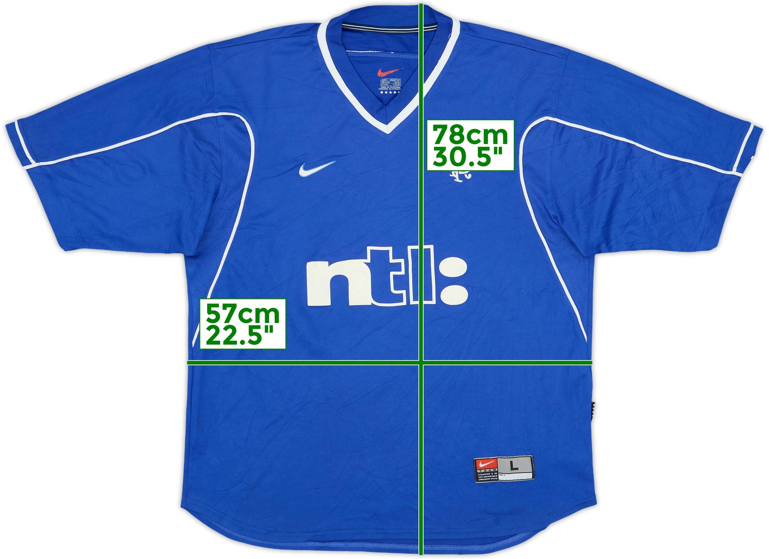 レンジャーズ 99/01 ホーム ユニフォーム L 1999-01 Rangers Home Shirt - 7/10 - (L)