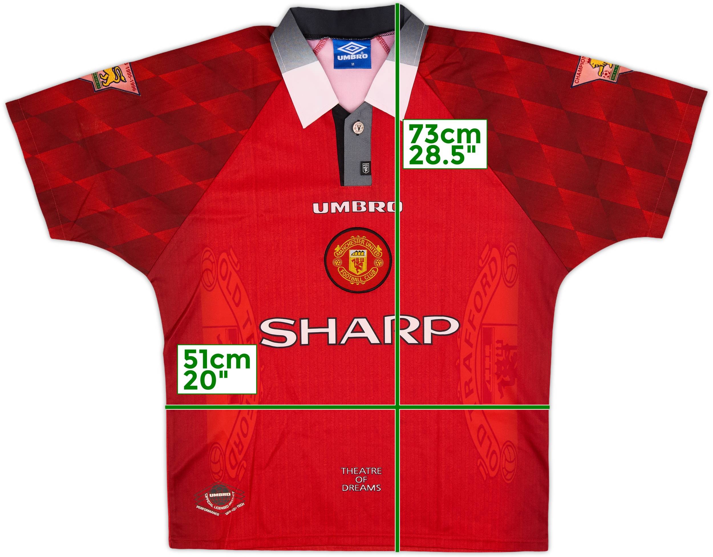 1996-98 Manchester United Home Shirt Beckham #10 - 6/10 - (M)
