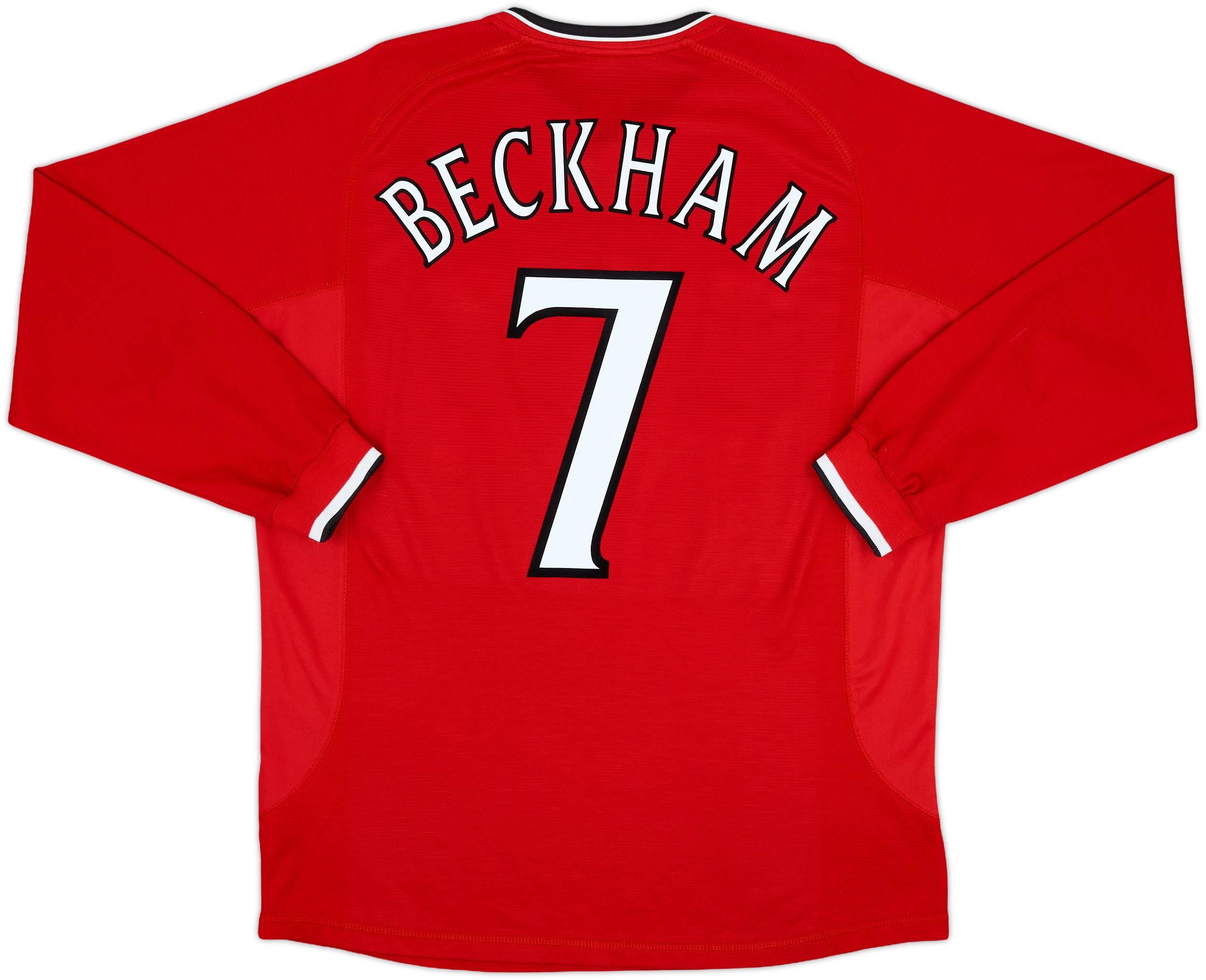 希少　Nike Manchester United Beckham 7 L David Beckham #7 Manchester United 2002 Nike Red Football Jersey