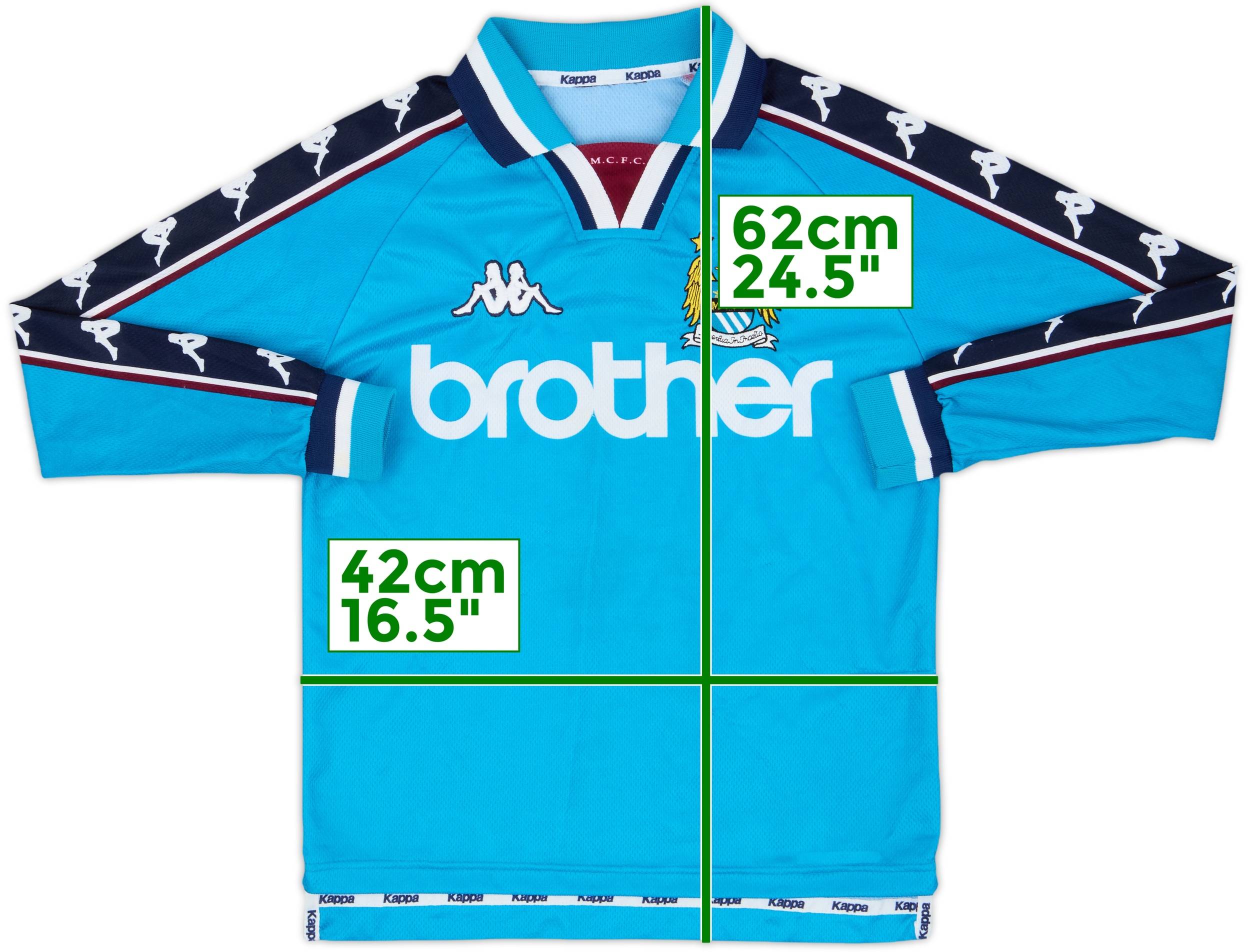 1997-99 Manchester City Home L/S Shirt - 7/10 - (L.Boys)