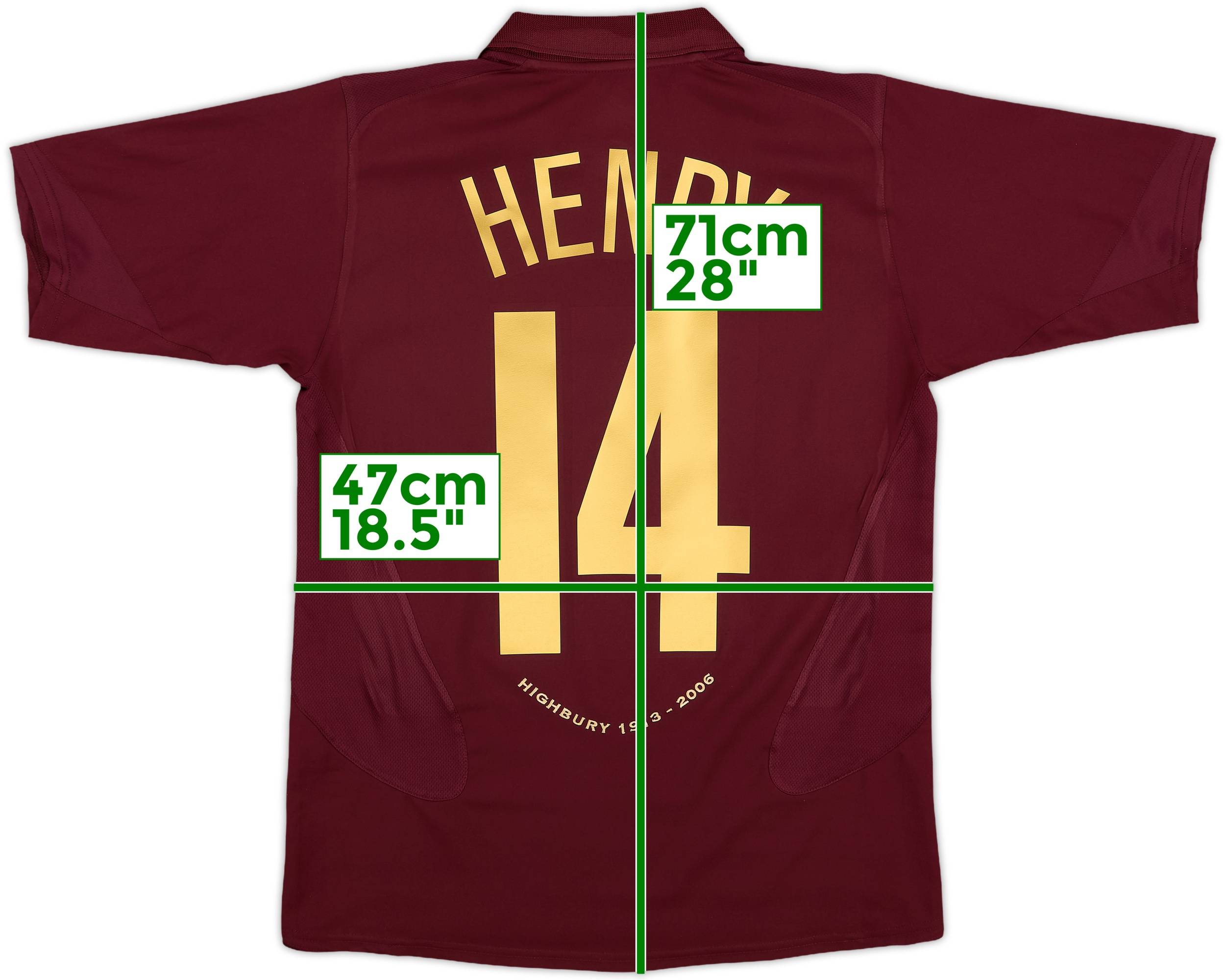 ARSENAL THIERRY HENRY 2006年 ハイバリー ユニフォーム Thierry Henry Nike Arsenal 2005/06 Highbury Final Season O2 #14