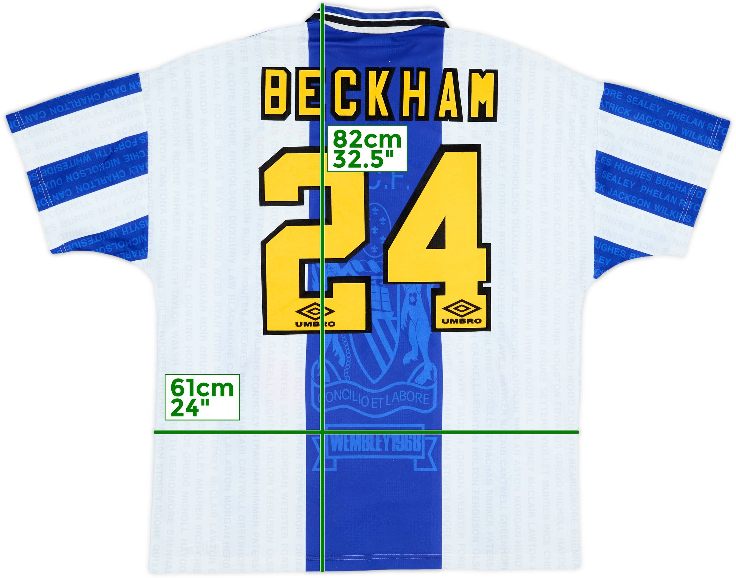 BECKHAM ユニフォームセットアップ 1994-96 Manchester United Third Shirt Beckham #24 - 8/10 - (XL)