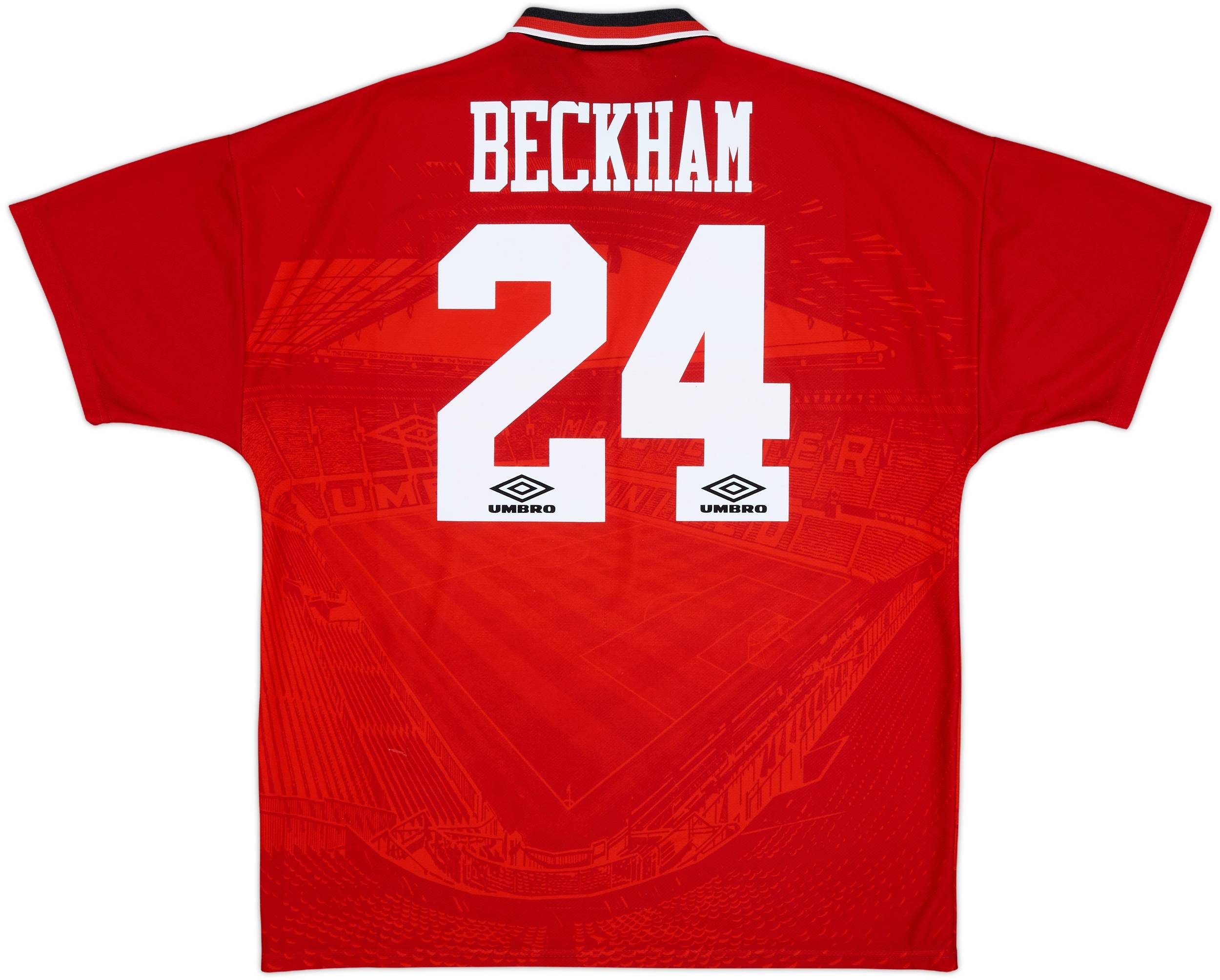 1994-96 Manchester United Home Shirt Beckham #24 - 10/10 - (XL)