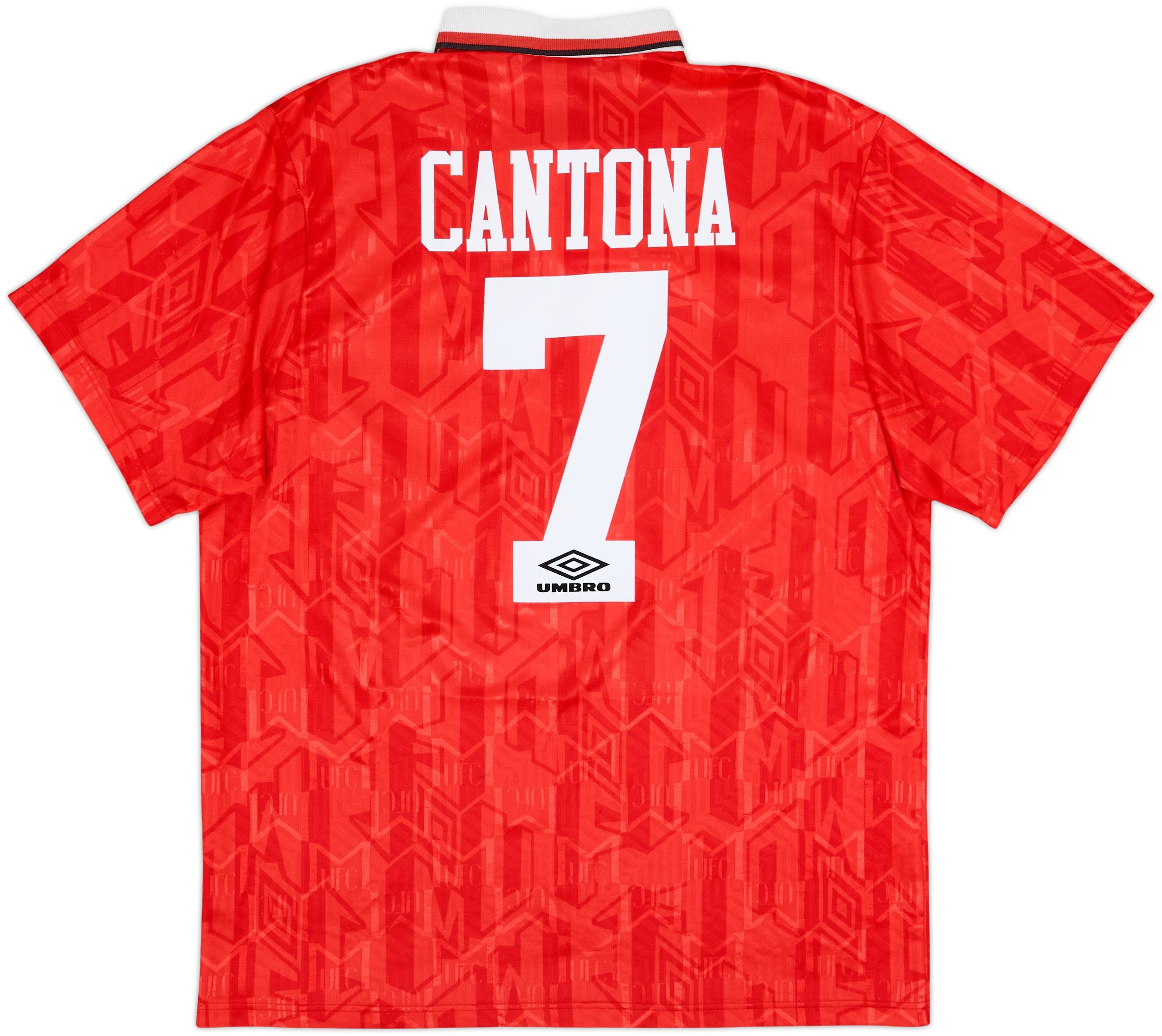 1992-94 Manchester United Home Shirt Cantona #7 - 8/10 - (XL)