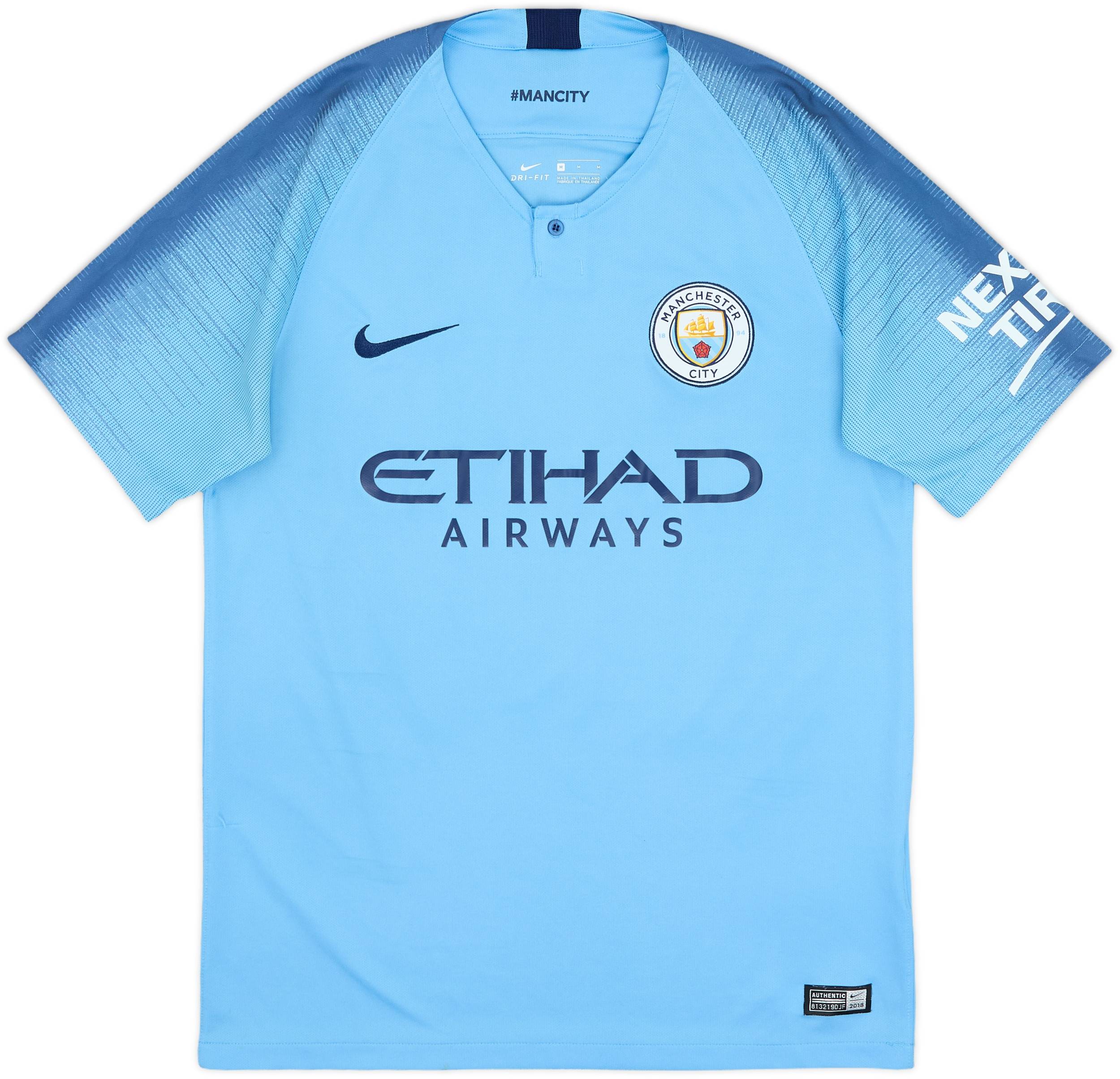 2018-19 Manchester City Home Shirt Kun Aguero #10 - 9/10 - (M)