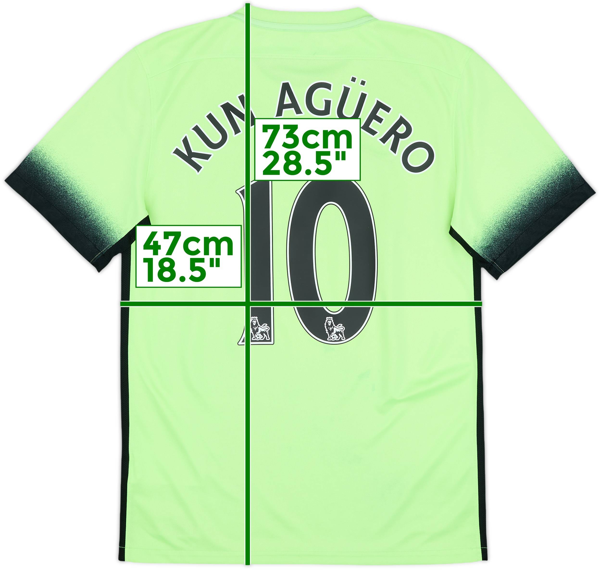 2015-16 Manchester City Third Shirt Kun Aguero #10 - 8/10 - (S)