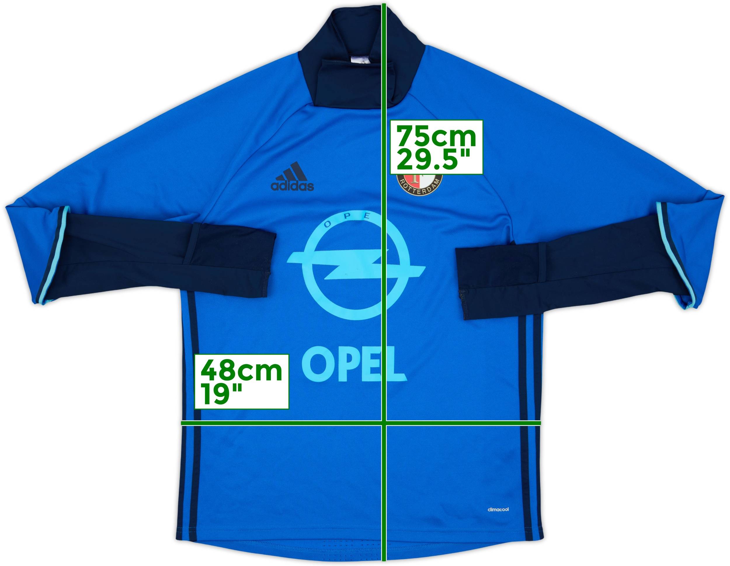 Feyenoord Clasie 16 水色シャツ 2016-17 Feyenoord adidas Drill Top - 8/10 - (M)