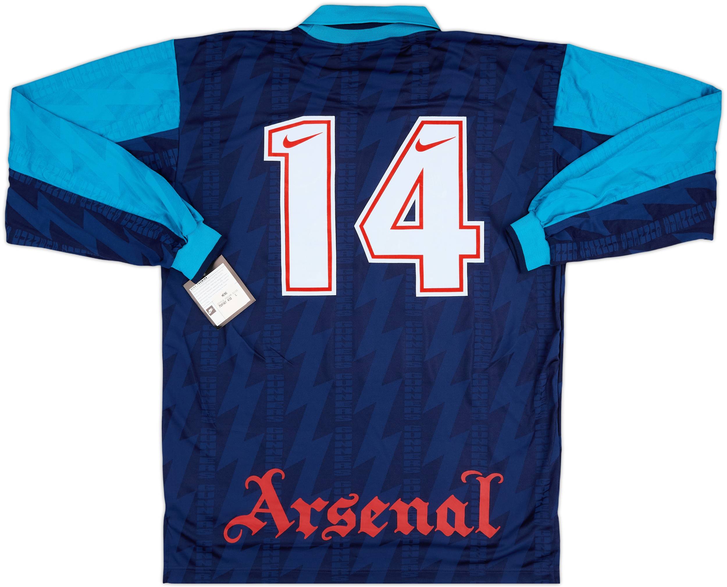 1994-95 Arsenal Player Issue Away L/S Shirt #14 (L)