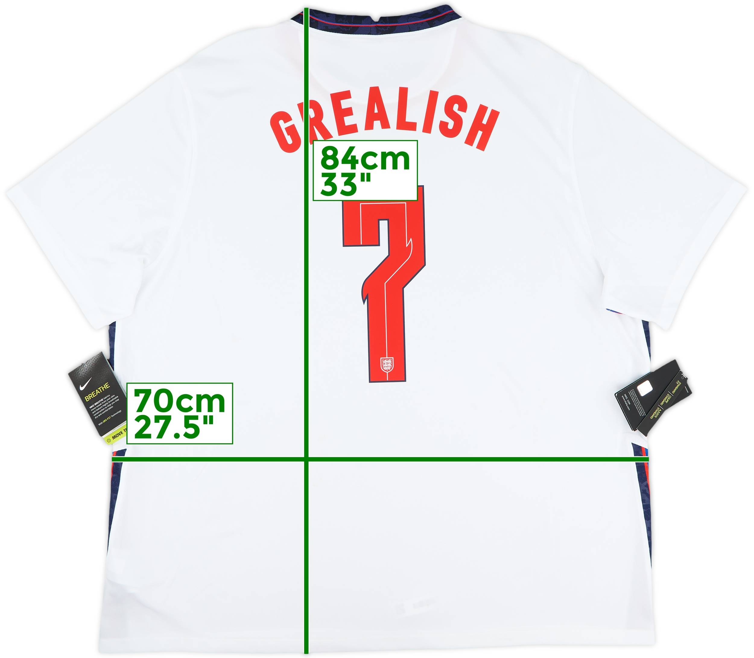 Nike イングランド代表ジャージ GREALISH 7 2020-22 England Home Shirt Grealish #7 (3XL)