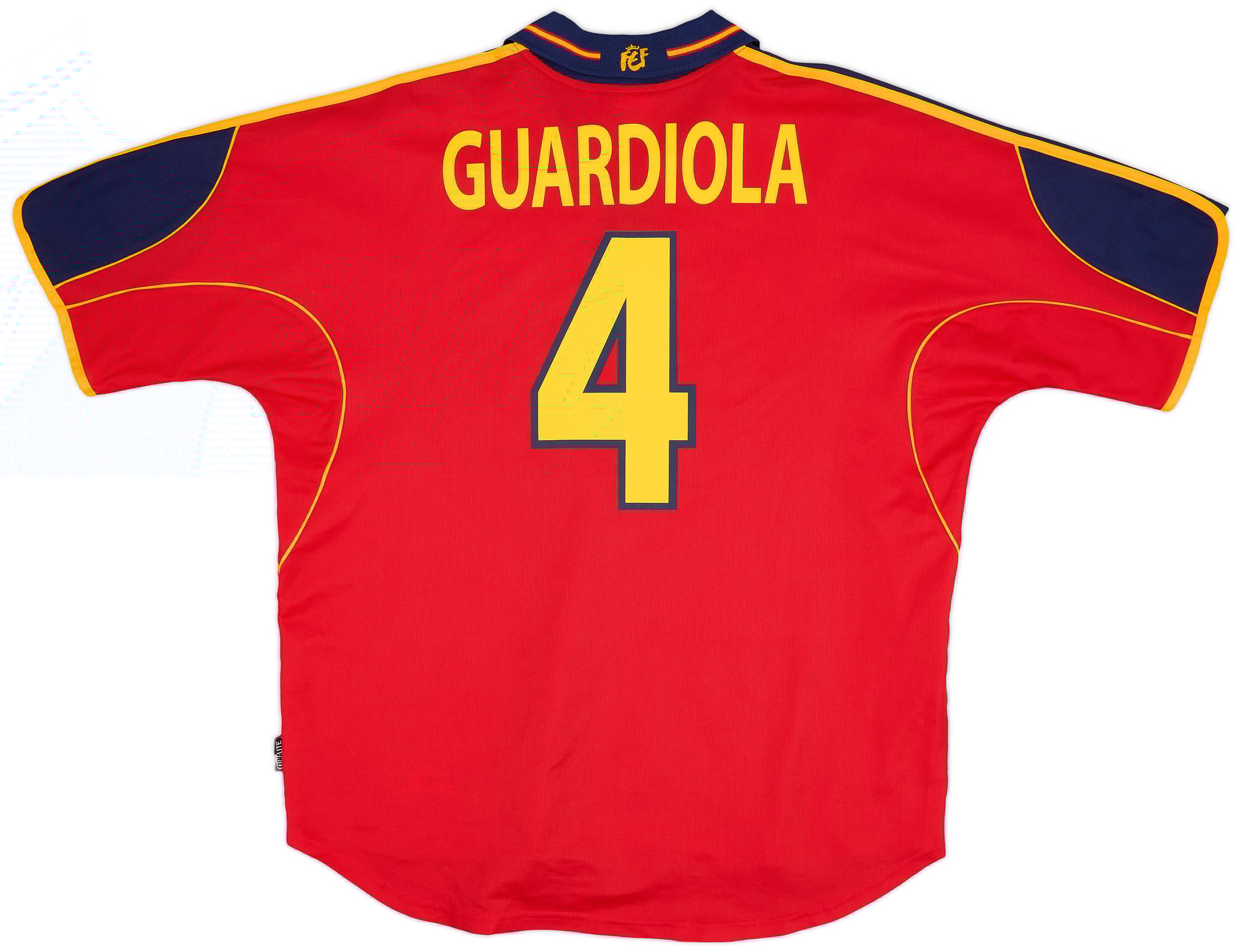 1999-02 Spain Home Shirt Guardiola #4 - 9/10 - (XL)