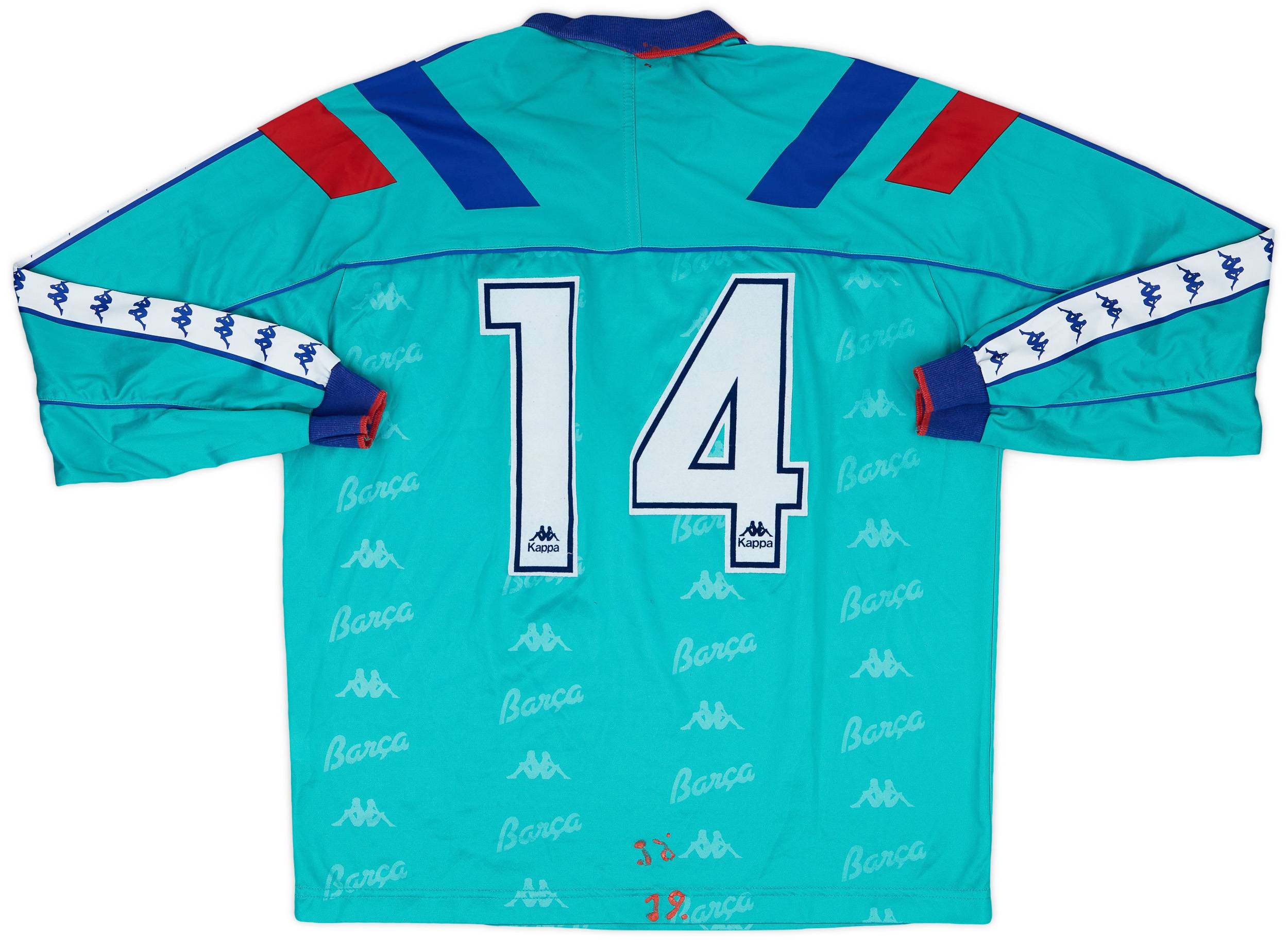 1993-94 Barcelona Match Issue Away L/S Shirt #14
