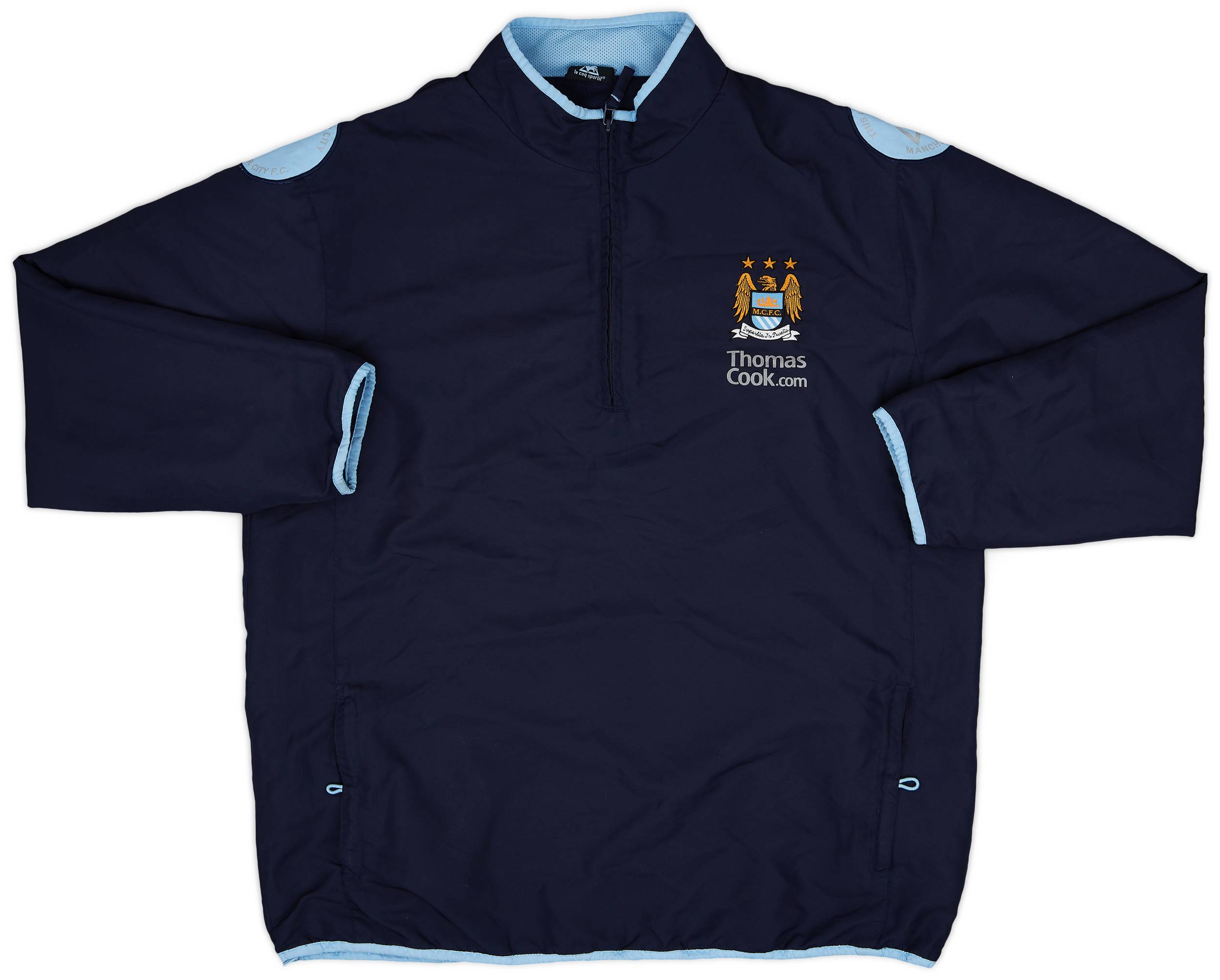 2007-09 Manchester City Le Coq Sportif 1/4 Zip Drill Top - 9/10 - (XXL)
