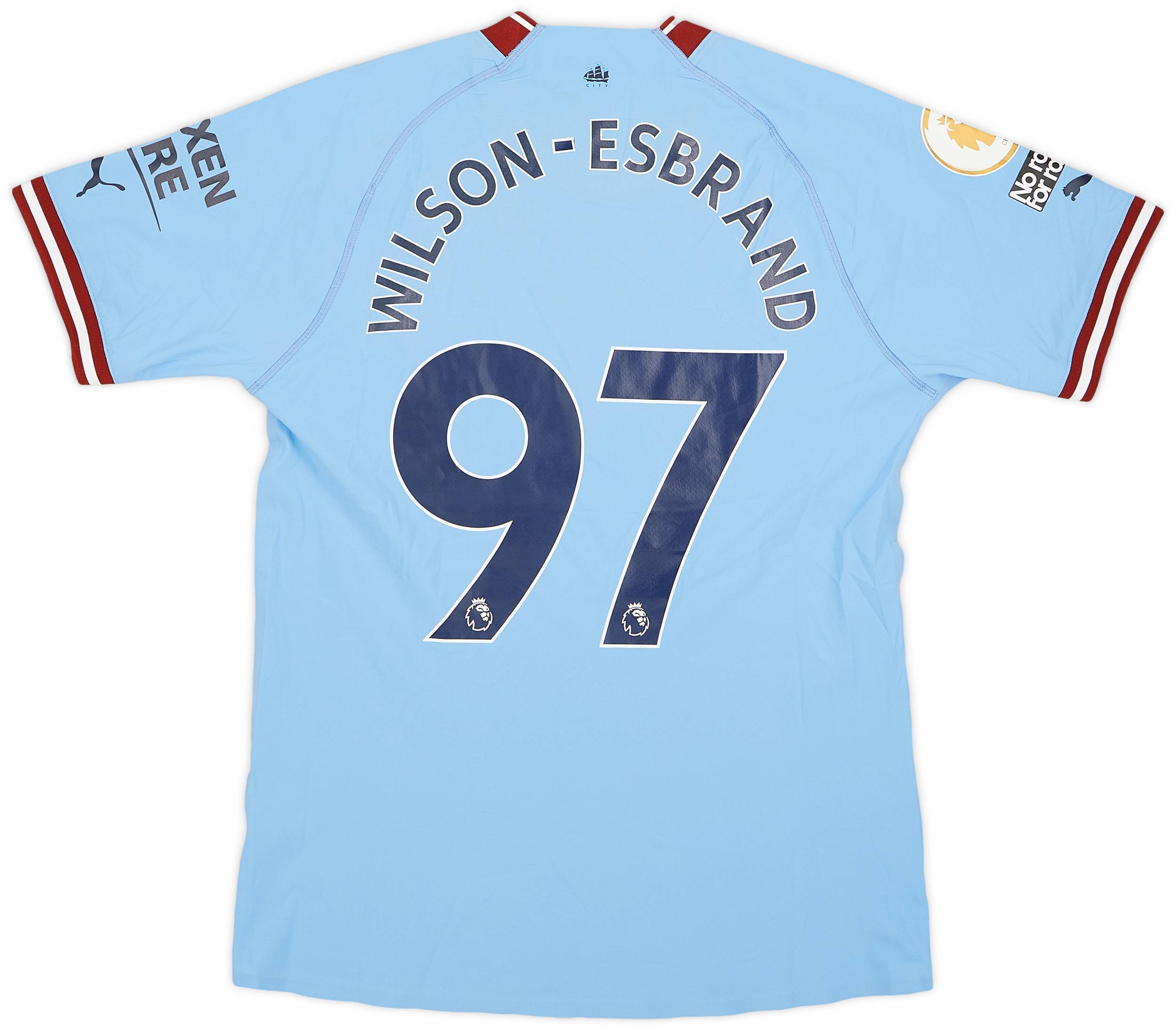 2022-23 Manchester City Match Issue Home Shirt Wilson-Esbrand #97