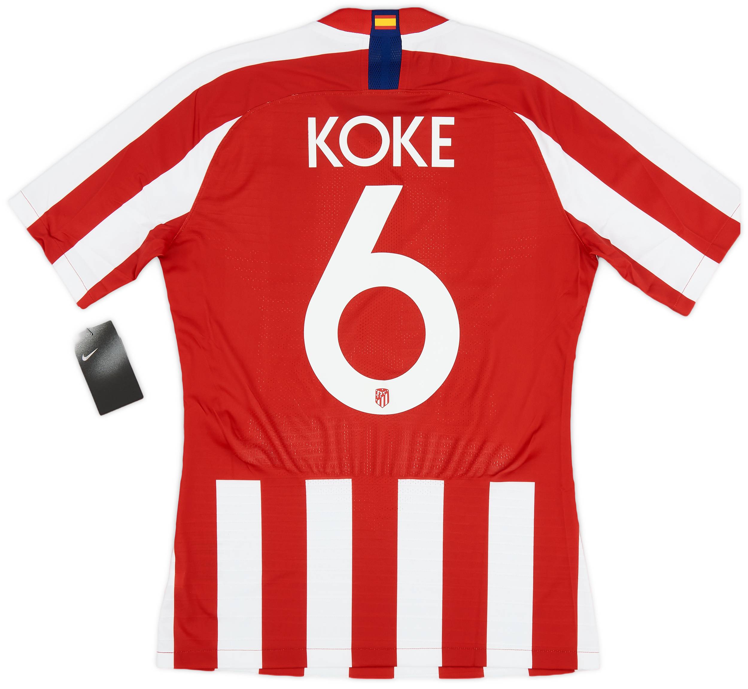 2019-20 Atletico Madrid Player Issue Vaporknit Domestic Home Shirt Koke #6 (M)