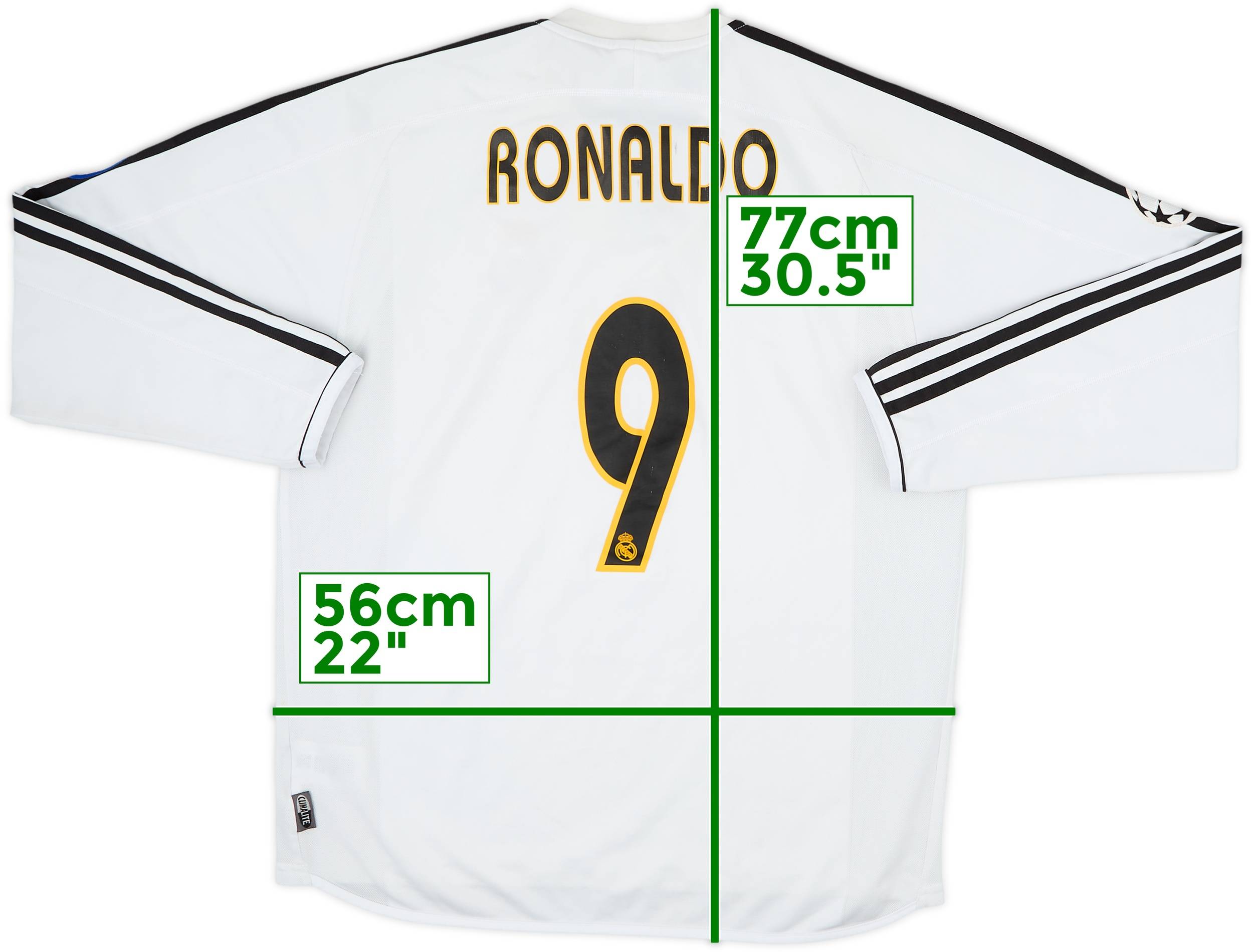 2003-04 Real Madrid Home L/S Shirt Ronaldo #9 - 7/10 - (L)