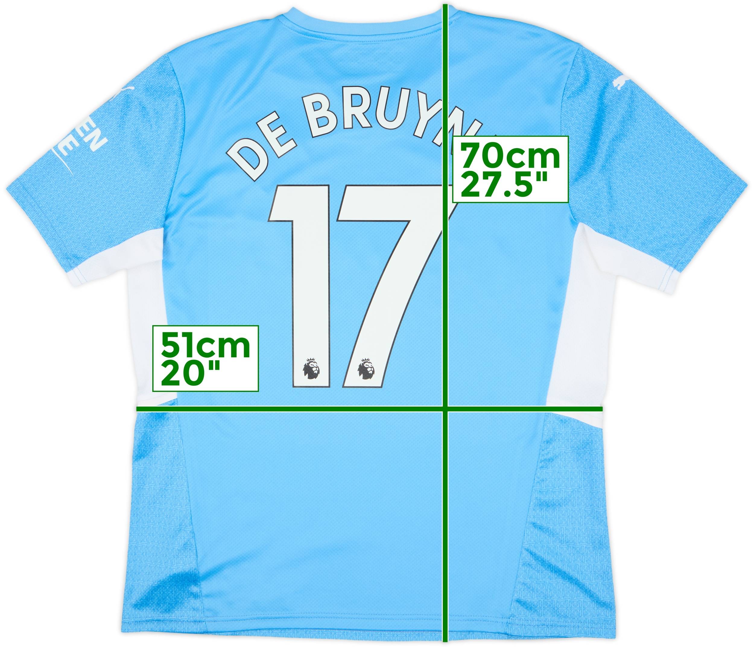 2021-22 Manchester City Home Shirt De Bruyne #17 - 9/10 - (L)