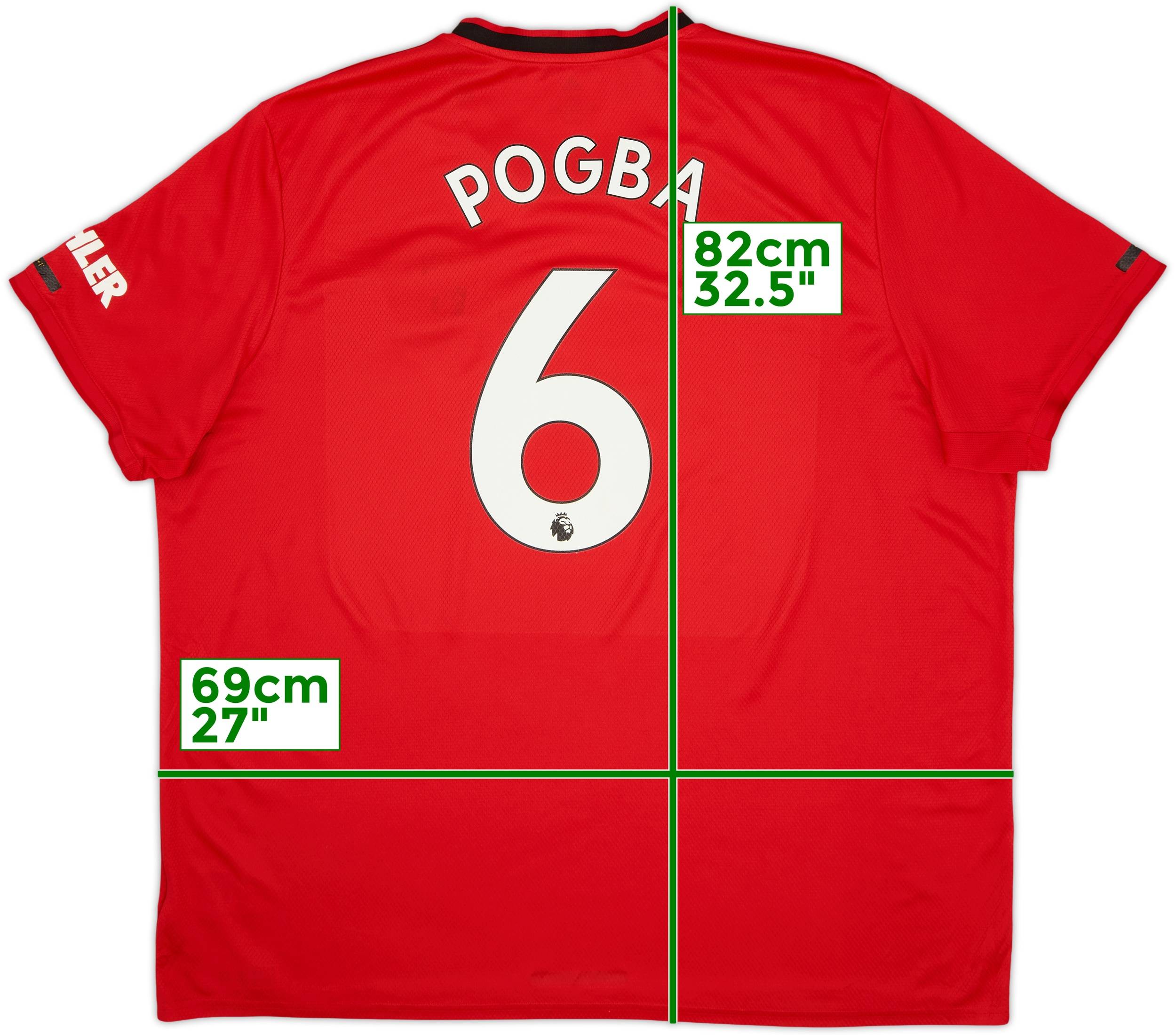 2019-20 Manchester United Home Shirt Pogba #6 - 7/10 - (3XL)