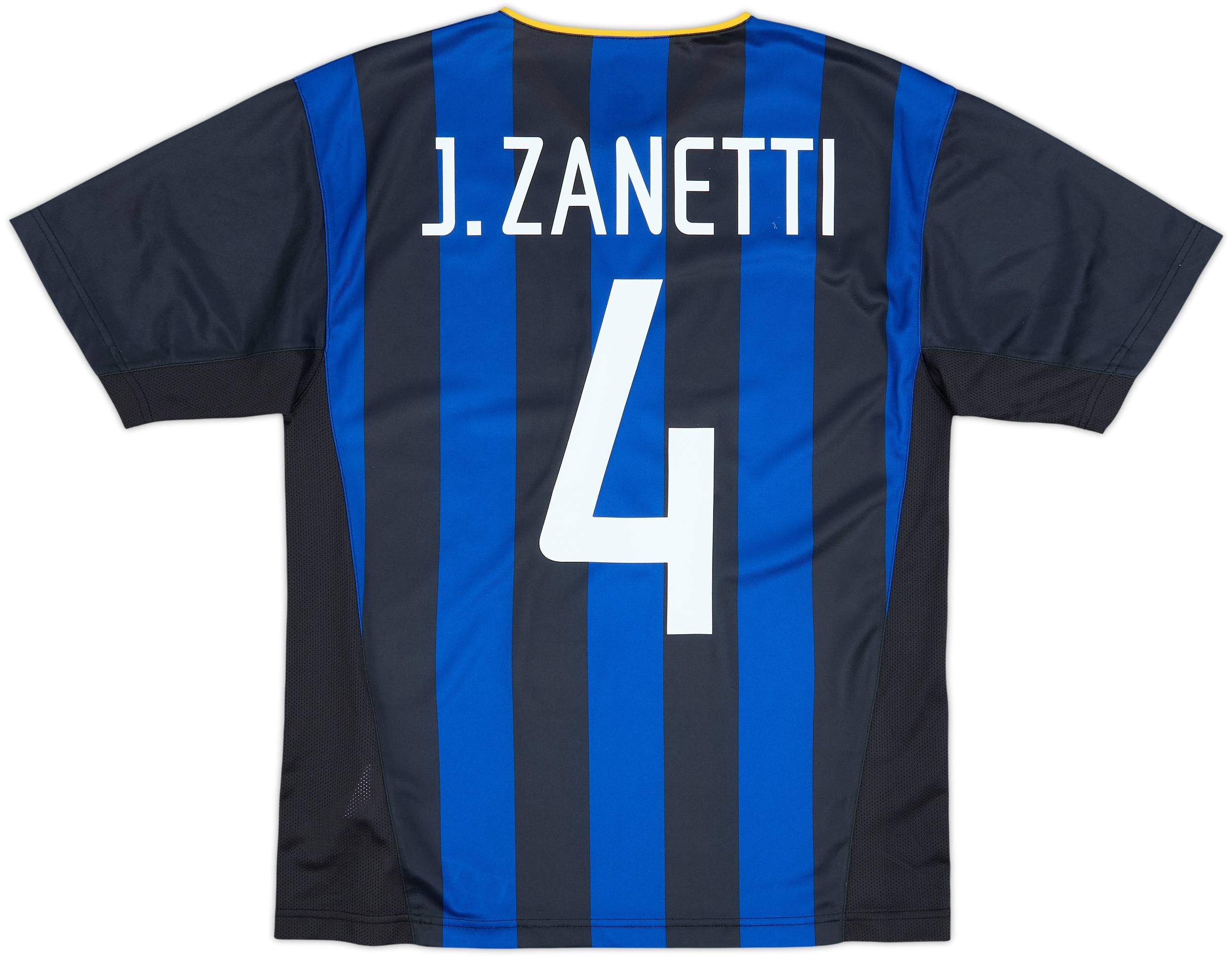 2002-03 Inter Milan Basic Home Shirt J.Zanetti #4 - 6/10 - (XL.Boys)